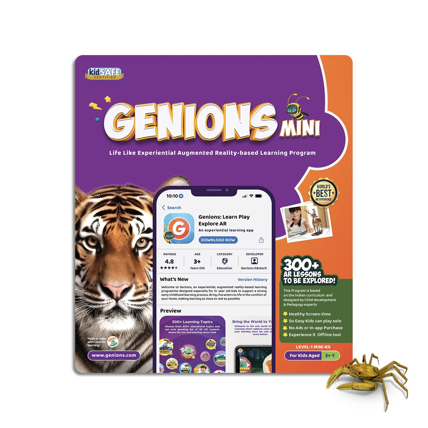 Genions Mini Kit Level 1 | Interactive AR Learning | 300+ AR Topics | Augmented Reality | Educational Gifts for Kids Ages 3+ Years | Interactive Birthday Gifts and Toys| (B0CKNN1XWF) Amazon Price History, Amazon Price Tracker