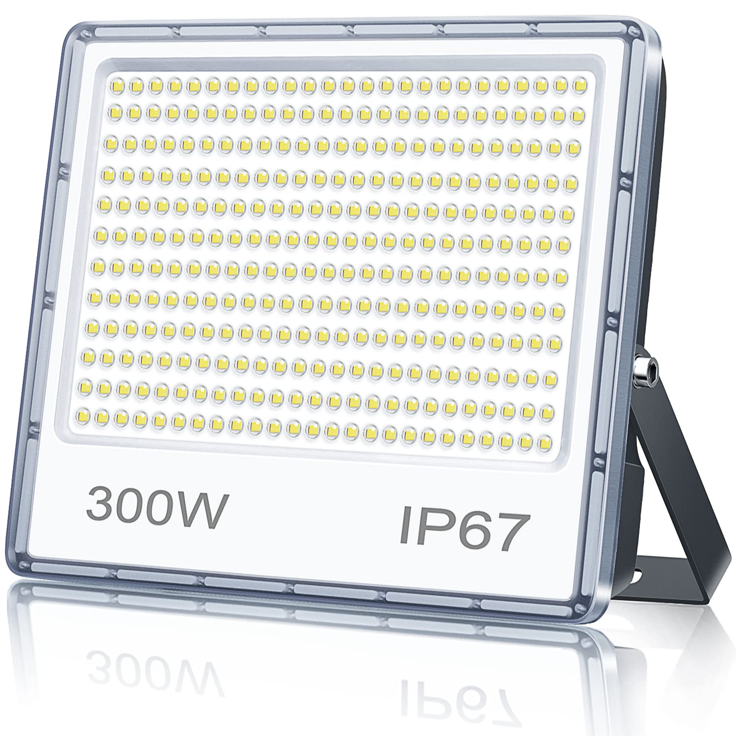 TASINUO 300W LED Floodlight Outdoor 1 Pack, IP67 Waterproof Outside Security Lights, 30000LM 7000K Cool White LED Floods Light Outdoor LED Spotlight for Garden, Garage, Warehouse, Workshop, Factory