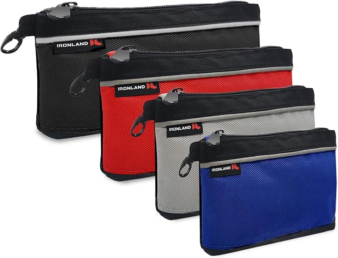 IRONLAND Small Tool Pouches with Zipper, Small Tool Bags, Waterproof