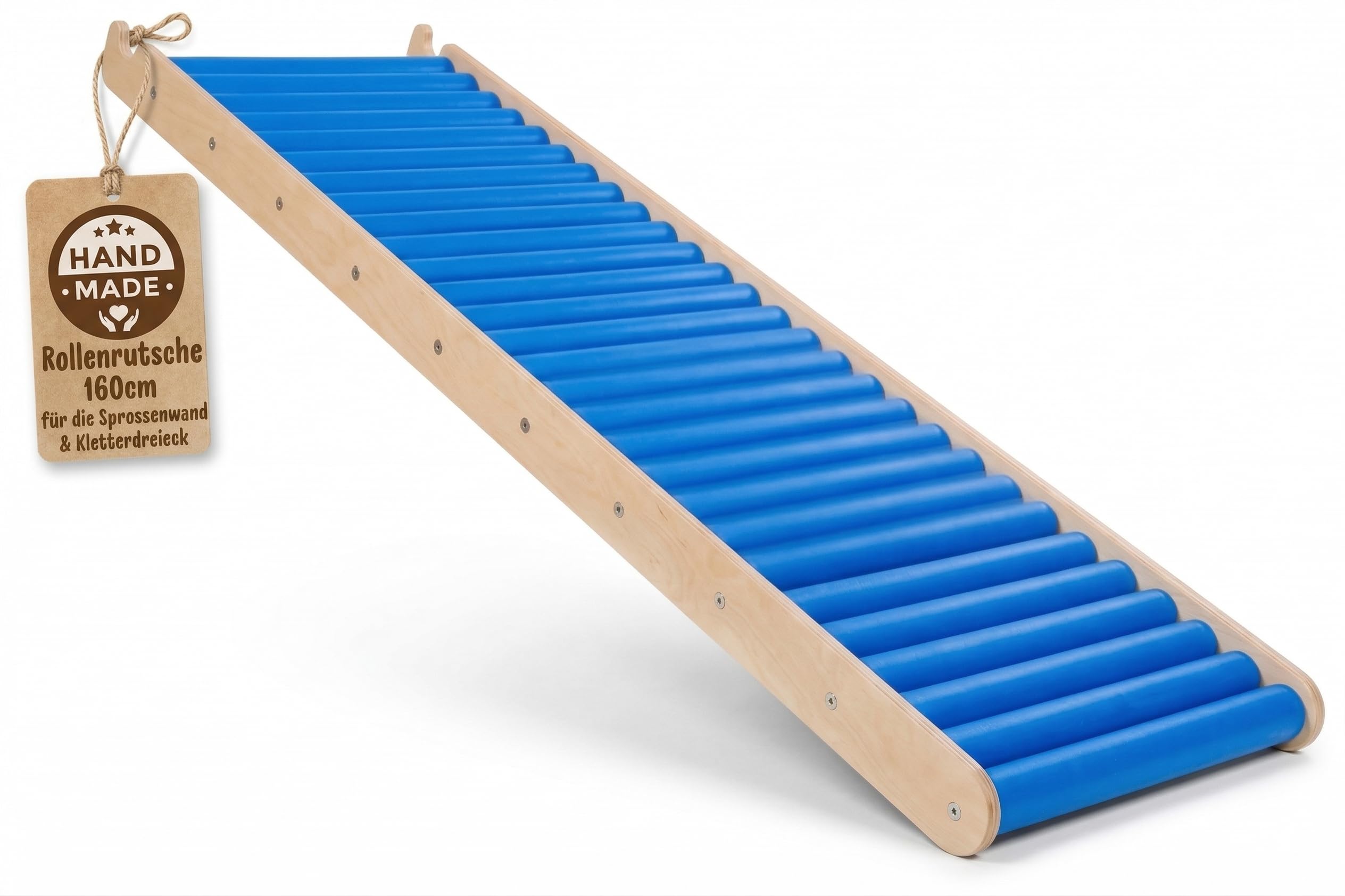 WoodsCraft Rutsche 160 cm für Kletterdreieck Sprossenwand Kinderzimmer Kinderrutsche Rollenrutsche