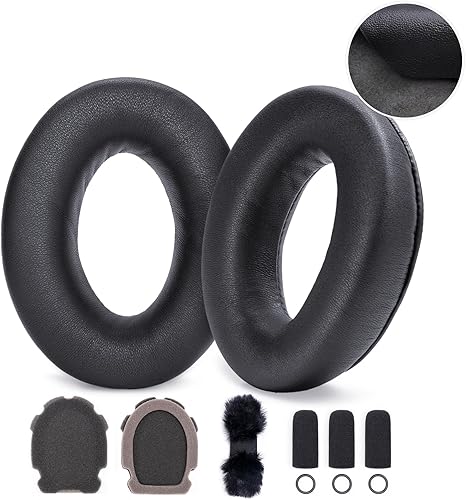 Voarmaks Kit de actualización de piel de oveja, almohadillas para micrófono, protector de viento, compatible con auriculares de aviación Bose A20 X