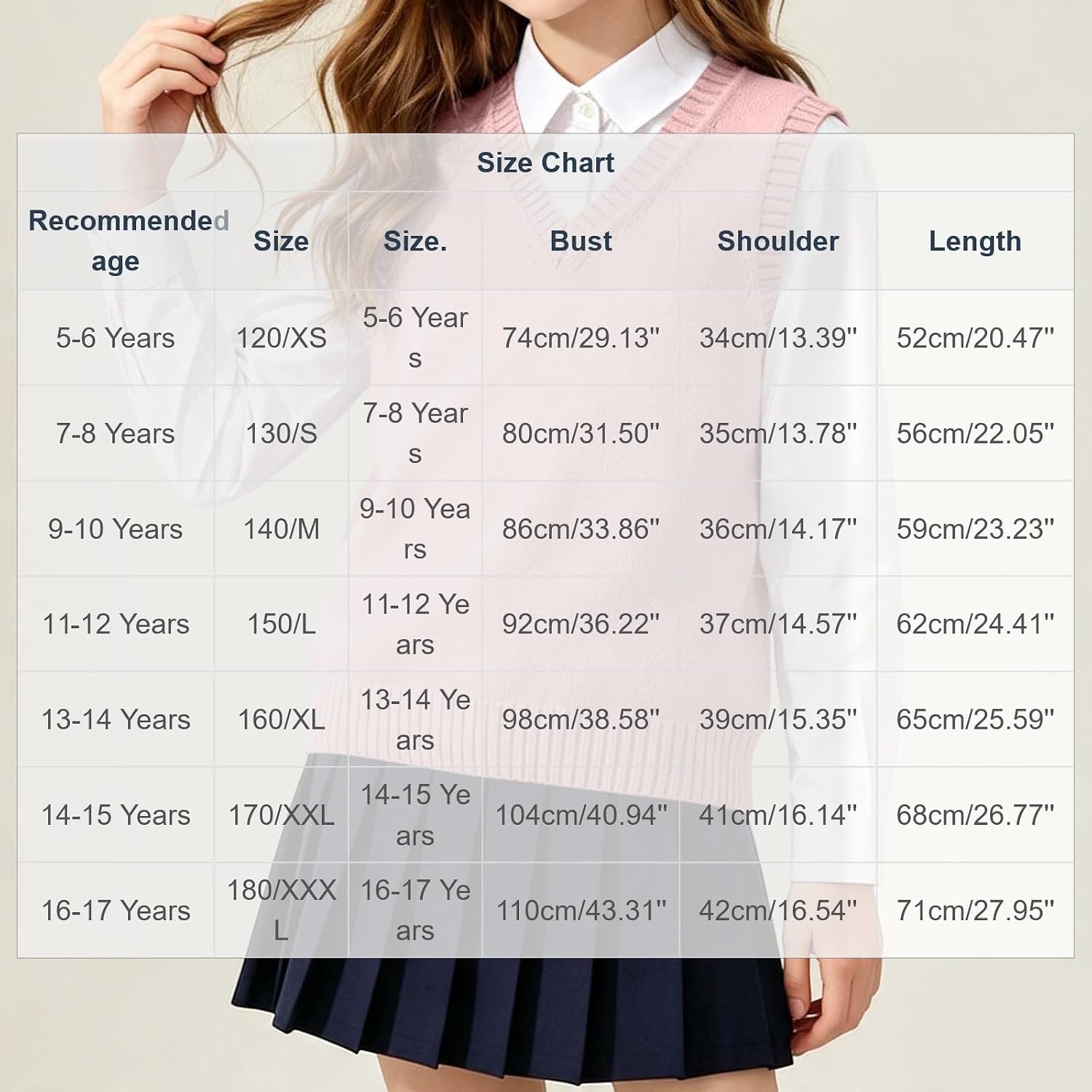 Oplxuo Kids V Neck Sweater Vest Sleeveless Knit School Pullover for Girls