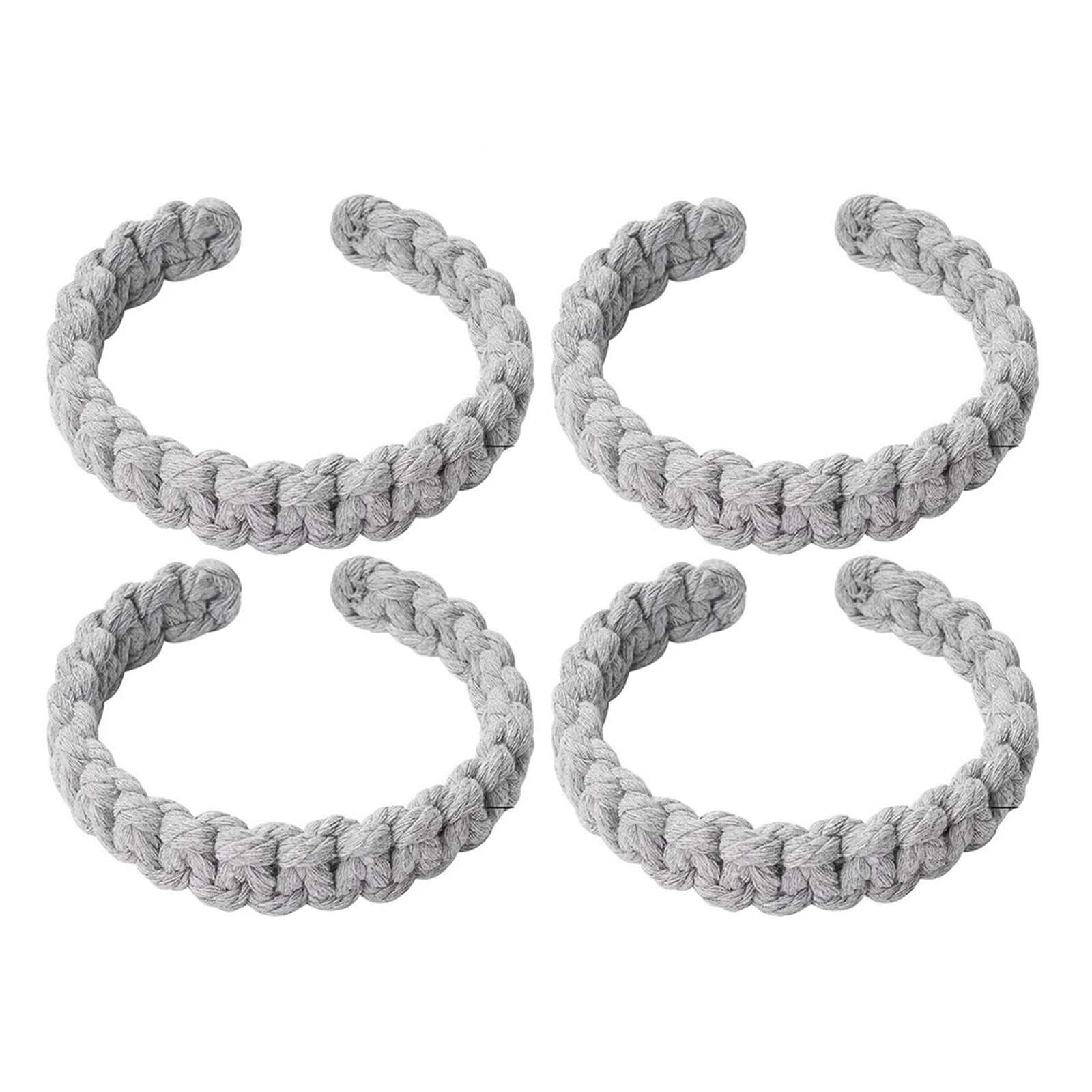 Curtain Tie Backs Jute Braided Curtain Holdback Rope Tiebacks For Decorative Holdbacks Woven Hanging Home Decor(Grey-4PCS)