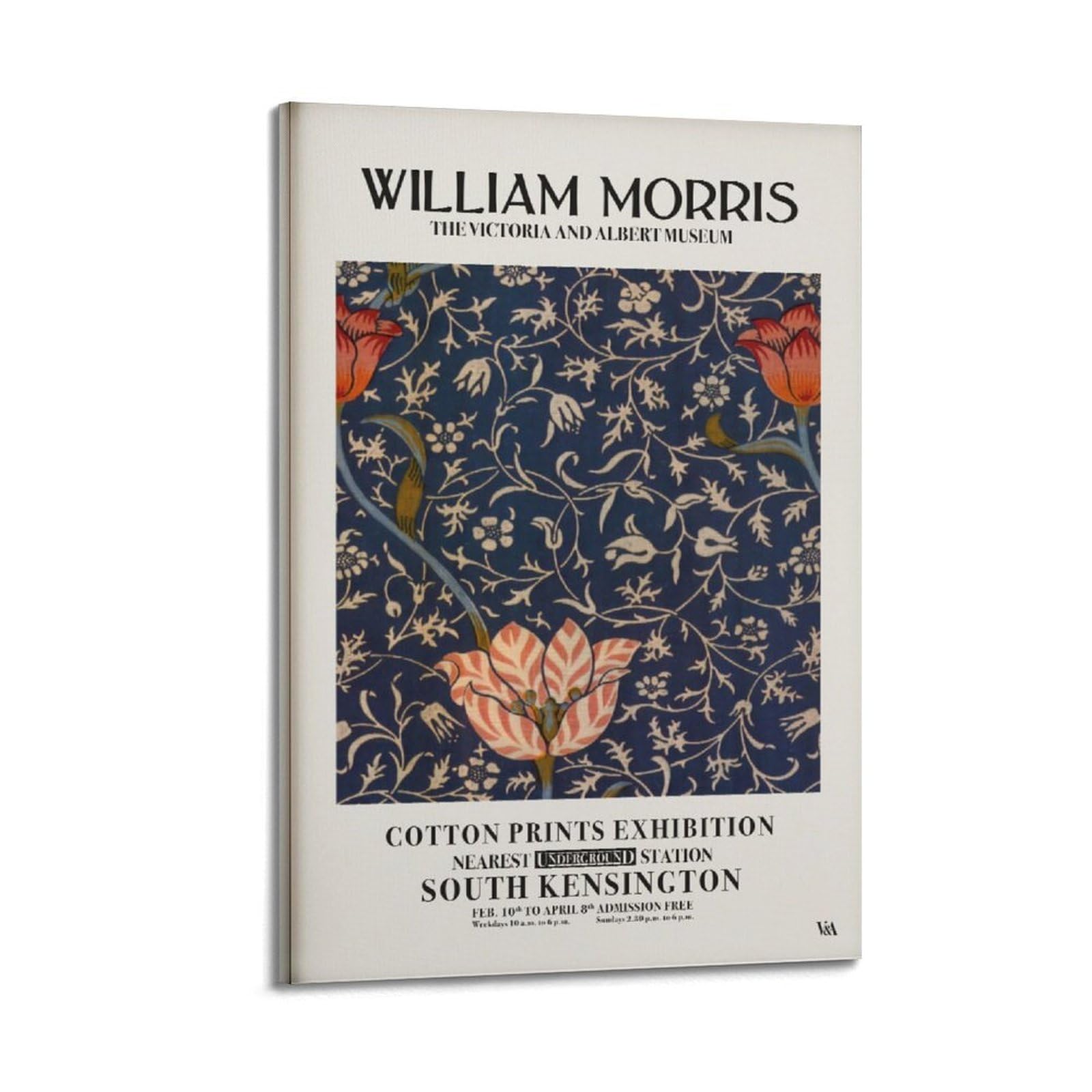 xiaoxiaoshen William Morris Floral Vintage Exhibition Canvas Poster Wall Art Prints Room Aesthetic Murals Bedroom And Living Decorations 24x36inch(60x90cm)