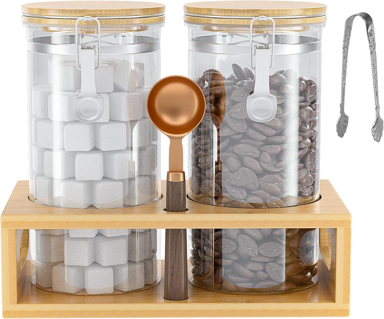 GGUL Coffee Containers with Shelf, Coffee Canister Storage