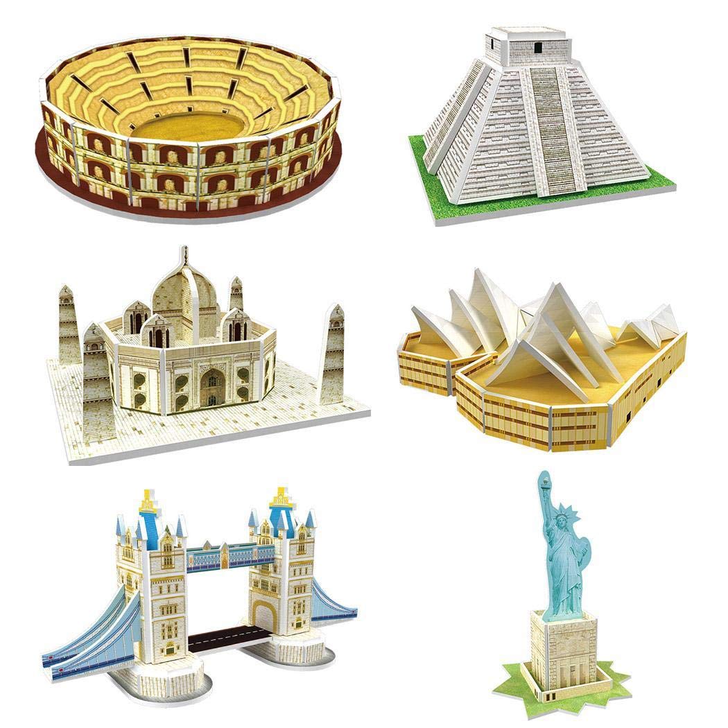 Sliwei 3D Puzzle DIY Toys Building Model Kit Development Toy World Architecture Model Kit Best Engineering Toys for Kids