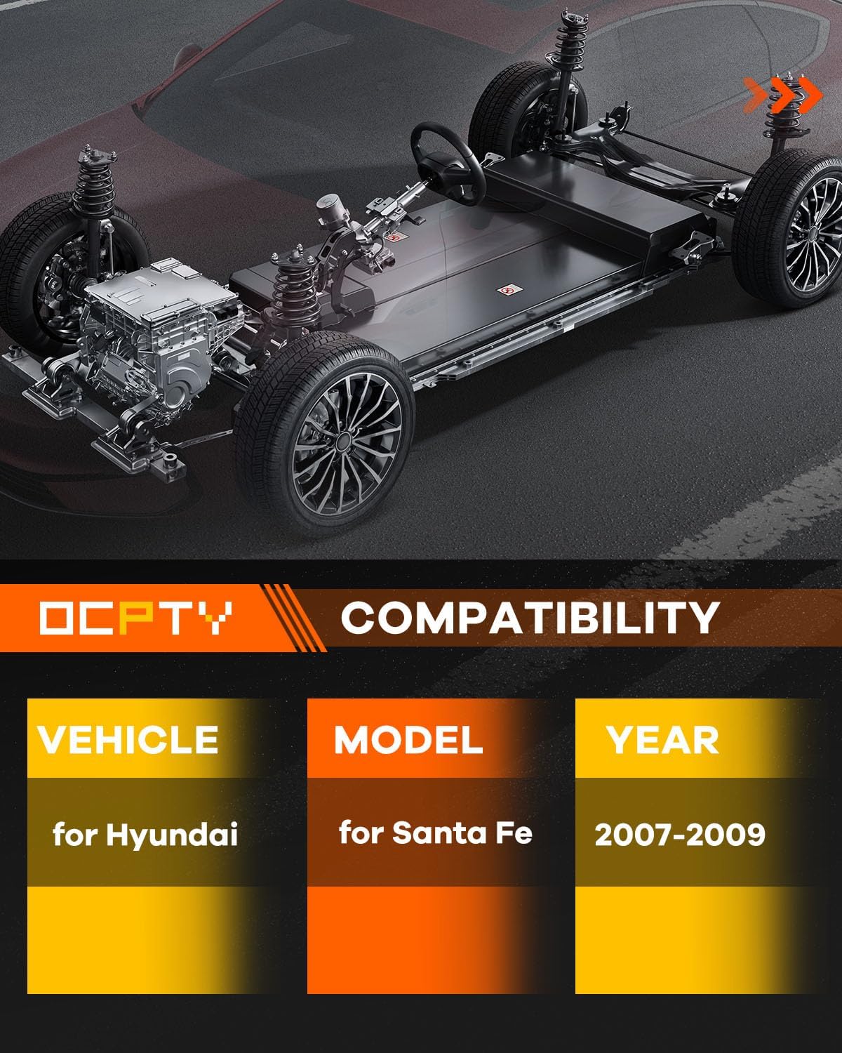 Spring Strut Assembly,OCPTY Complete Struts Shocks Fits 2007 2008 2009 for Hyundai for Santa 11285 11286 Replace Strut