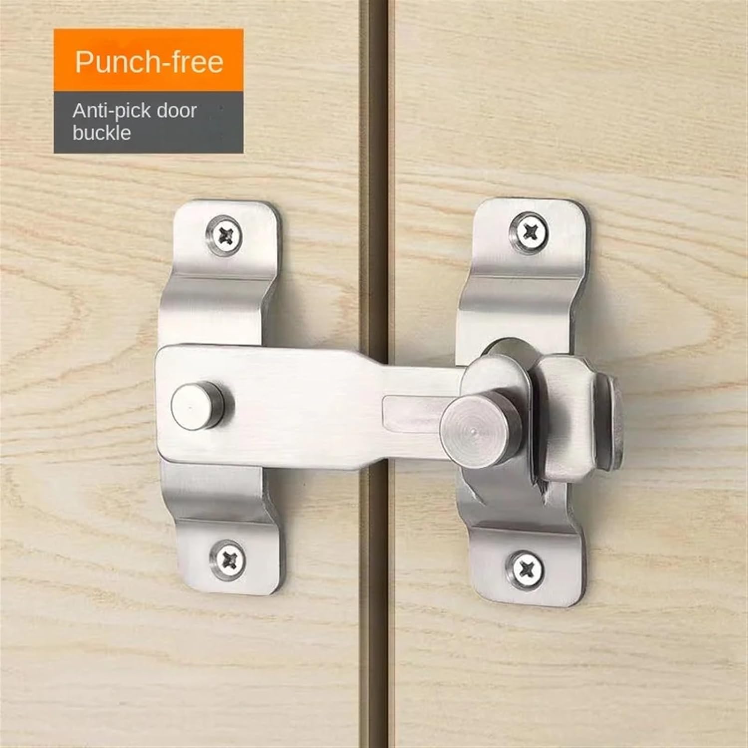 Stainless Steel Hasp Latch Lock Sliding Door Window Cabinet Locks Home Hotel Latch Pull Cabinet Latch Home Hardware 1Pcs(C)