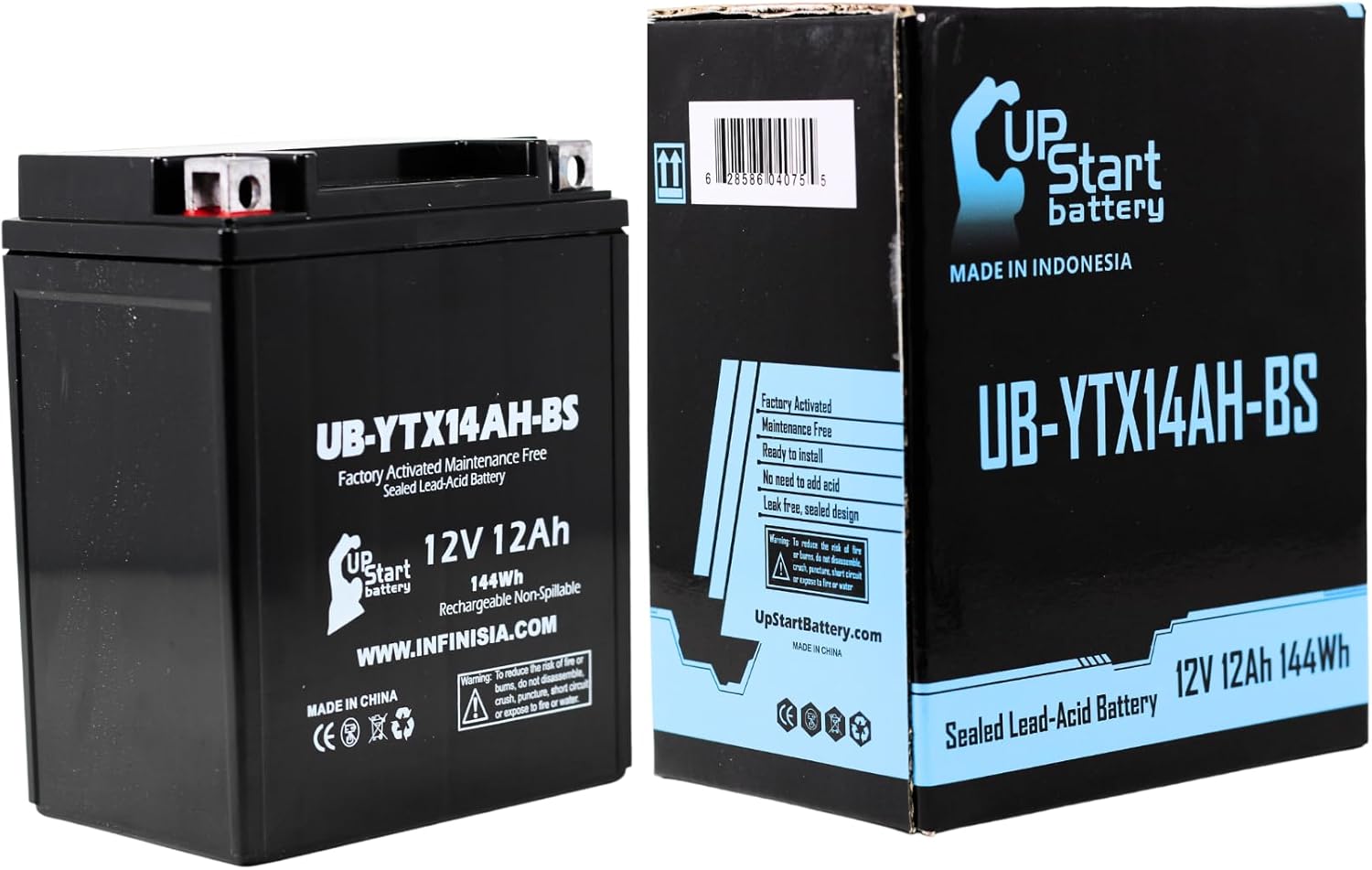 UB-YTX14AH-BS Battery Replacement for 1999 Kawasaki KLF300-C Bayou 300 4×4 300 CC ATV – Factory Activated, Maintenance Free, Motorcycle Battery – 12V, 12AH, UpStart Battery Brand UB-YTX14AH-BS Battery Replacement for 1999 Kawasaki KLF300-C Bayou 300 4×4 300 CC ATV – Factory Activated, Maintenance Free, Motorcycle Battery – 12V, 12AH, UpStart Battery Brand