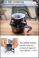 Vista 4 de CAMPINGMOON - Gotero de café plegable para acampar al aire libre, acero inoxidable 304 COF-01 (negro)