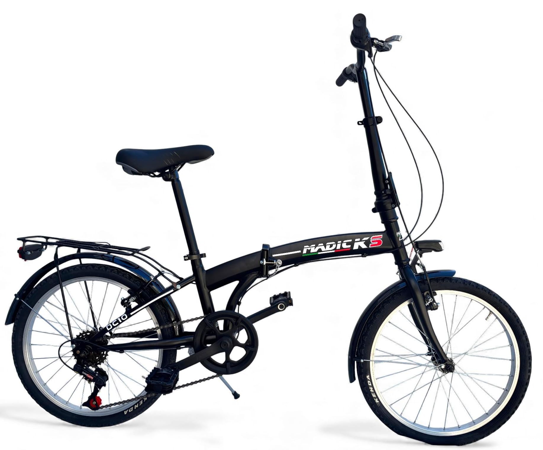 MADICKS Bicicletta Pieghevole 20" Folding Nera · City Bike Unisex con Cambio 6 Velocità · Telaio Robusto · Design Made in Italy · Comoda e Pratica per Uso Urbano
