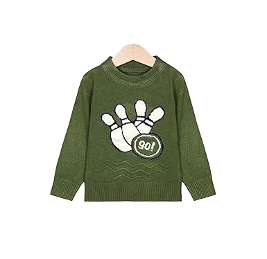 KNITCO Boys Woolen Acrylic Sweater Fun Bowling Regular fit Full Sleeves