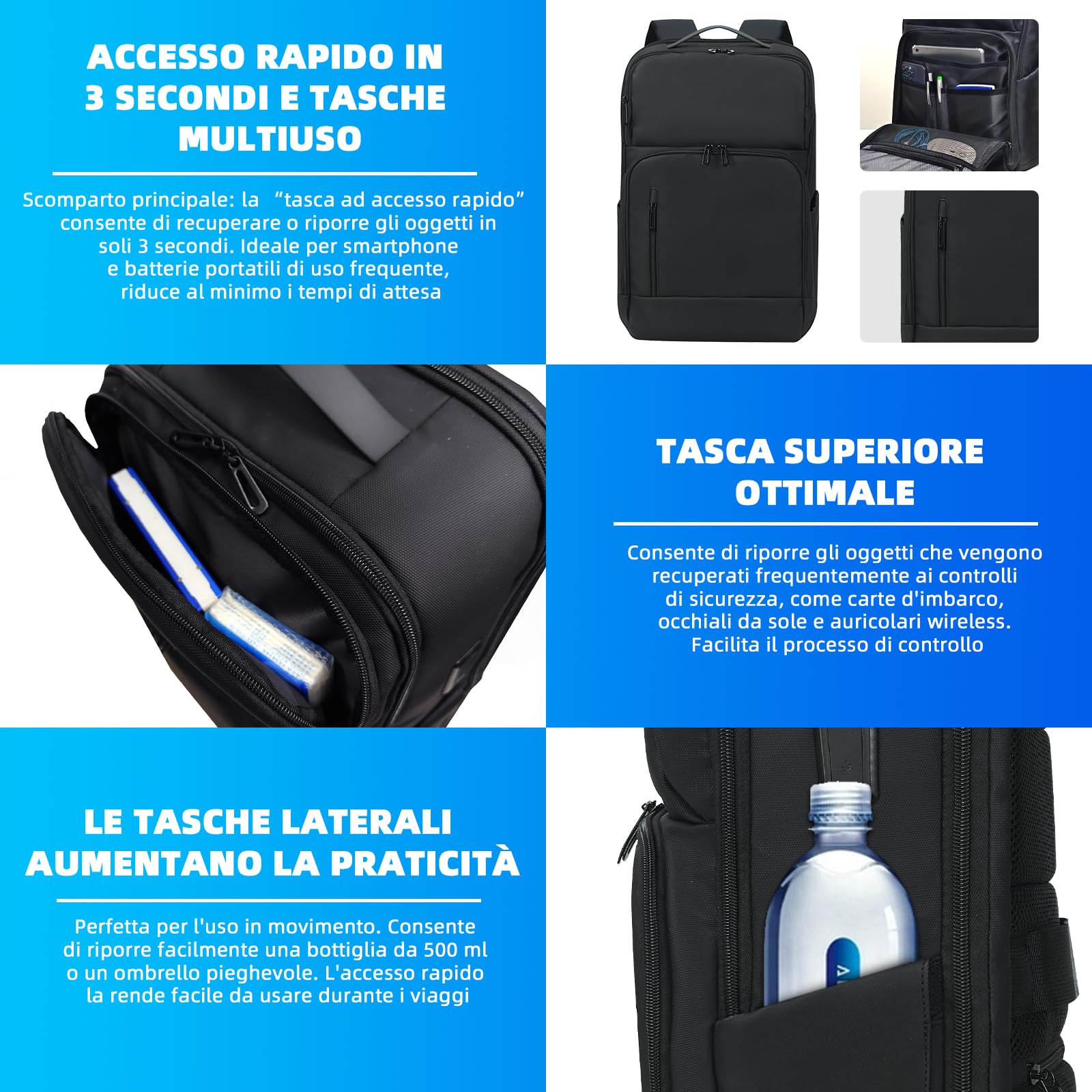 KINGSLONG Zaino per computer portatile da 17 pollici: zaino impermeabile per uomo/donna con porta USB per viaggiare