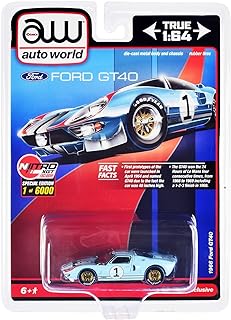 1966 Ford GT40#1 Blue Limited Edition to 6000 Pieces Worldwide 1/64 Diecast Model Car by Auto World CP7921