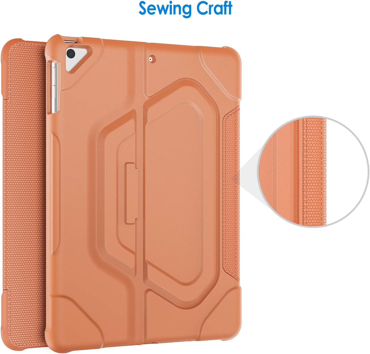 JETech Case for iPad 9.7-inch (2018/2017 Model, 6th/5th Generation), Double-fold Stand with Shockproof TPU Back Cover, Auto Wake/Sleep (Papaya)