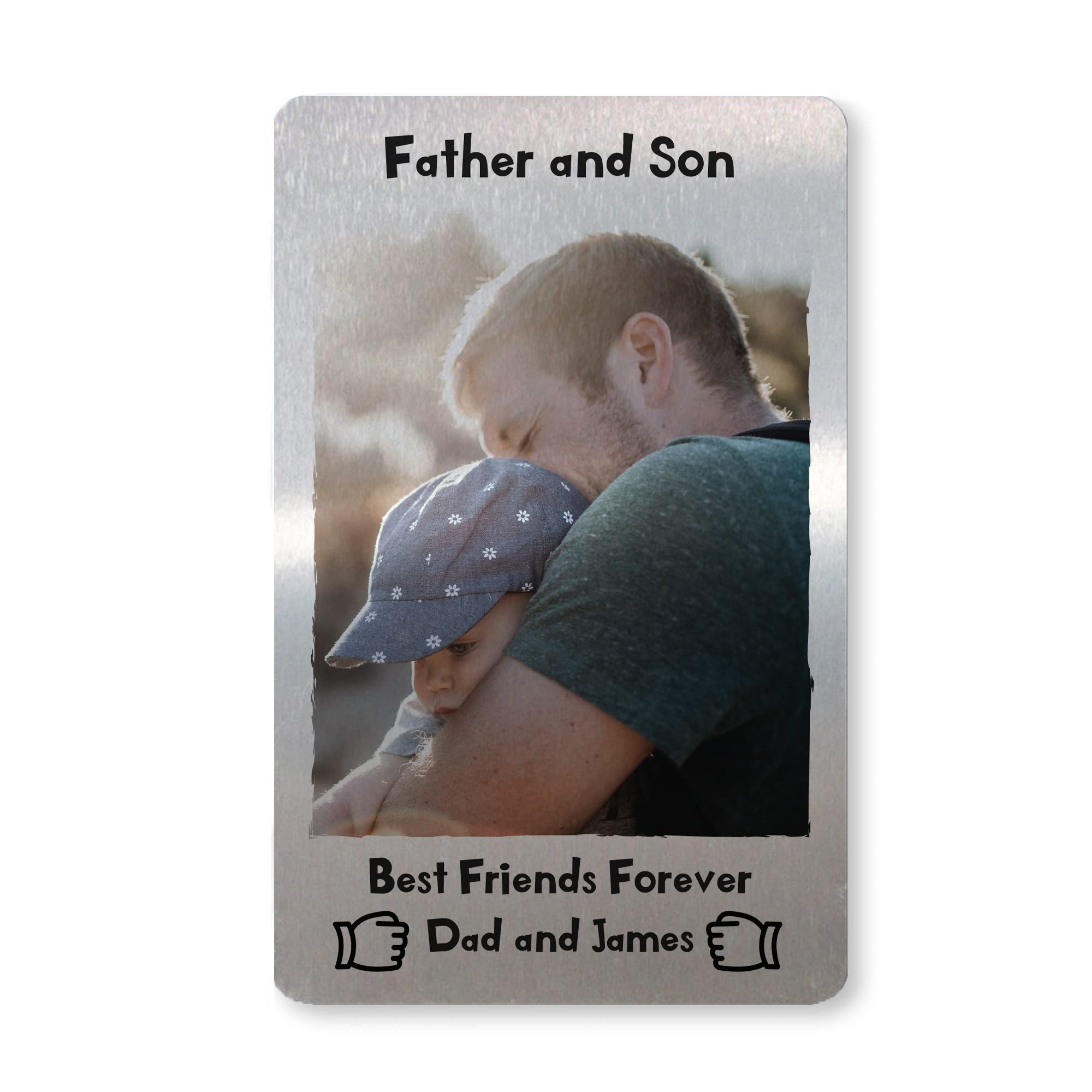 Personalised Fathers Day Gift From Son Photo Card FATHER SON Gift For Him Keepsake
