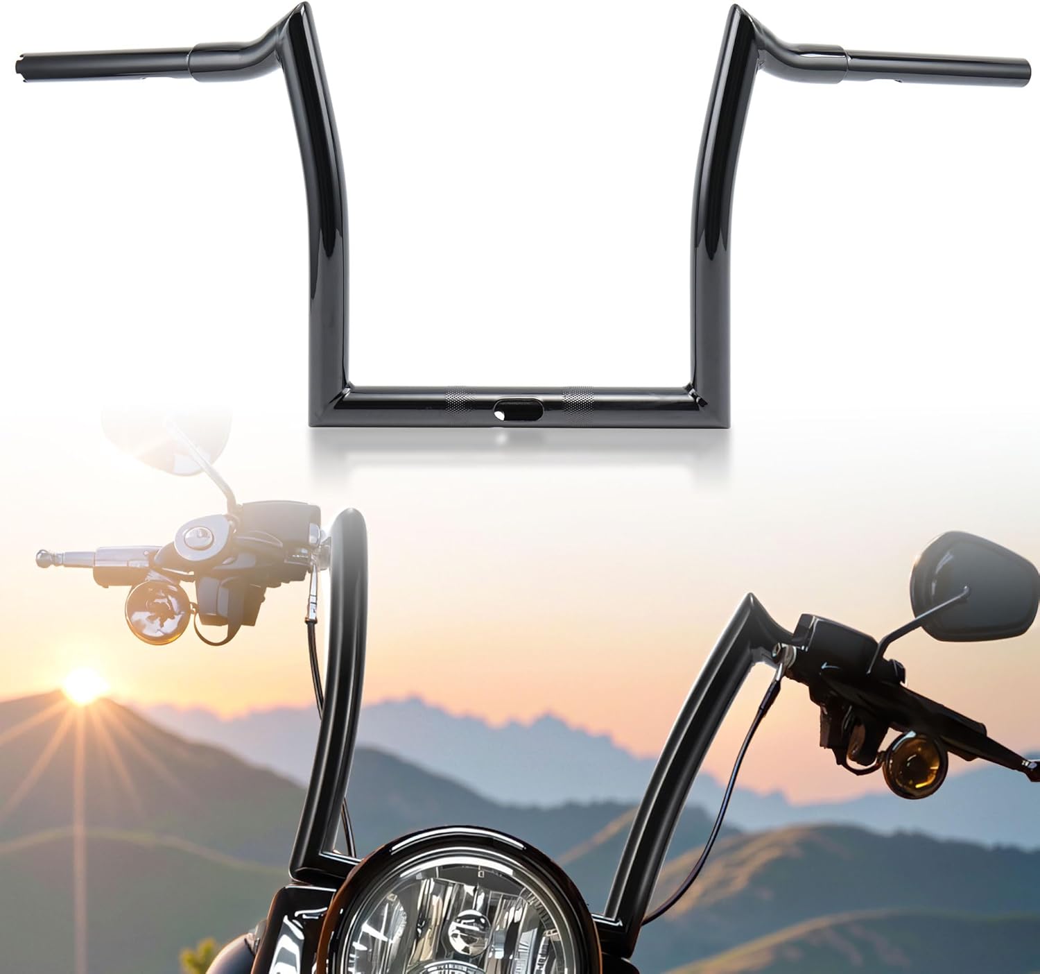 1-1/4 inch Fat Meathook Monkey Bagger 10" Rise Ape Hanger Handlebar for 2015-2023 Road Glide & Road Glide Special & Road Glide Ultra?Black?