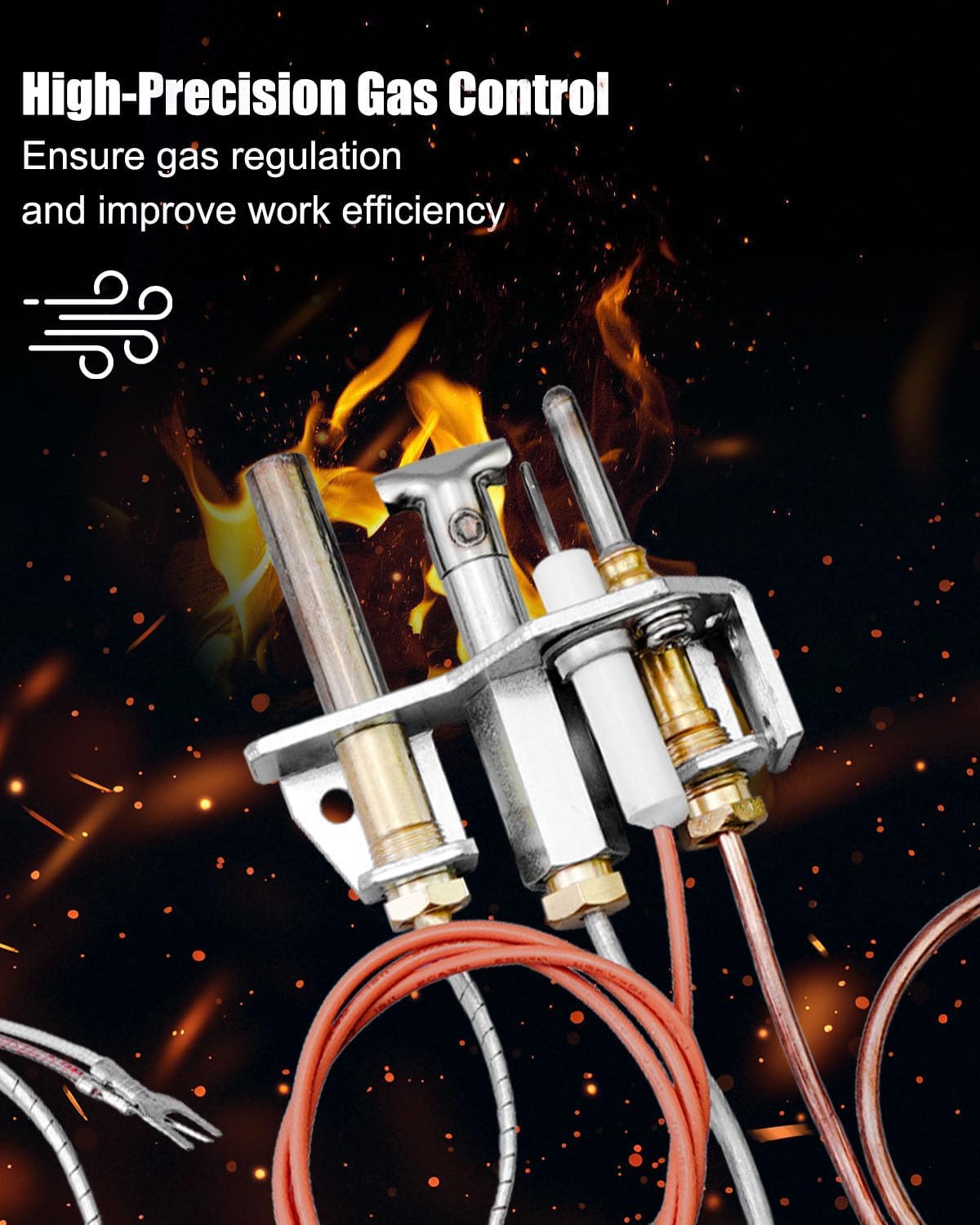 446-511A Propane (LP) Pilot Assembly Fit for Heat-N-Glo Royal Gas Fireplaces with Thermocouple Thermopile Pilot Tubing Replaces 25122 25730 060-515A