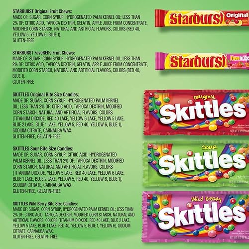 Miniatura 8 de SKITTLES  STARBURST - Surtido de caramelos de tamaño completo 3705 onzas Caja de 18 unidades