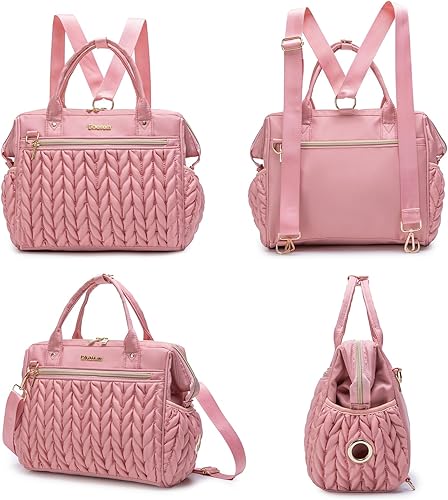 Miniatura 8 de Bolsa de pañales pequeña cruzada, bolsa de bebé pequeña, mochila convertible para mujer (rosa 1)