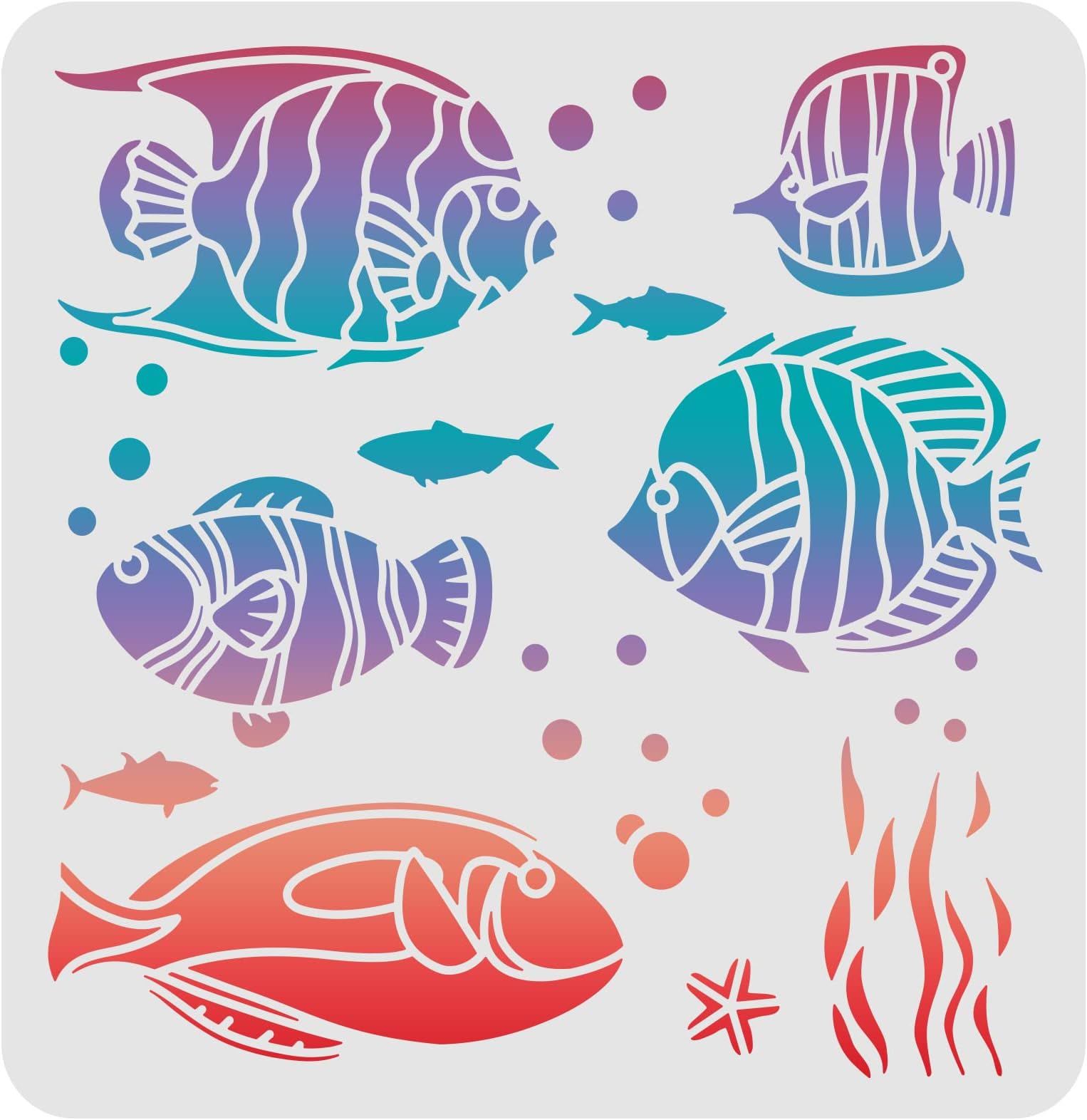 Amazon.com : Coral Stencil - Coral, Stencil Coral, Coral Stencil, Reef ...