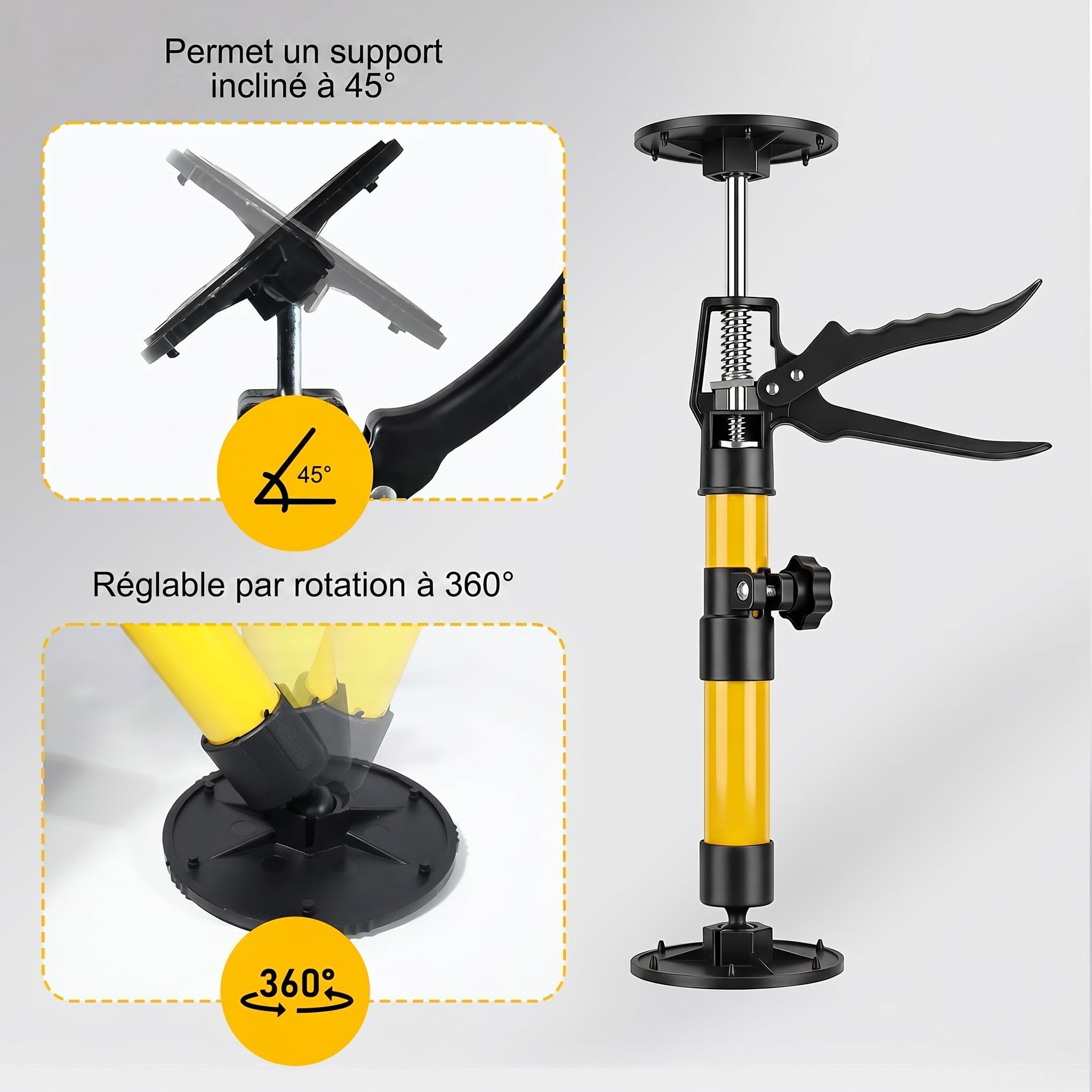 2 Pièces Etai Telescopique 30-59 cm, Support de Montage Polyvalent, Charge 30 kg pour Cadres de Porte et Meubles