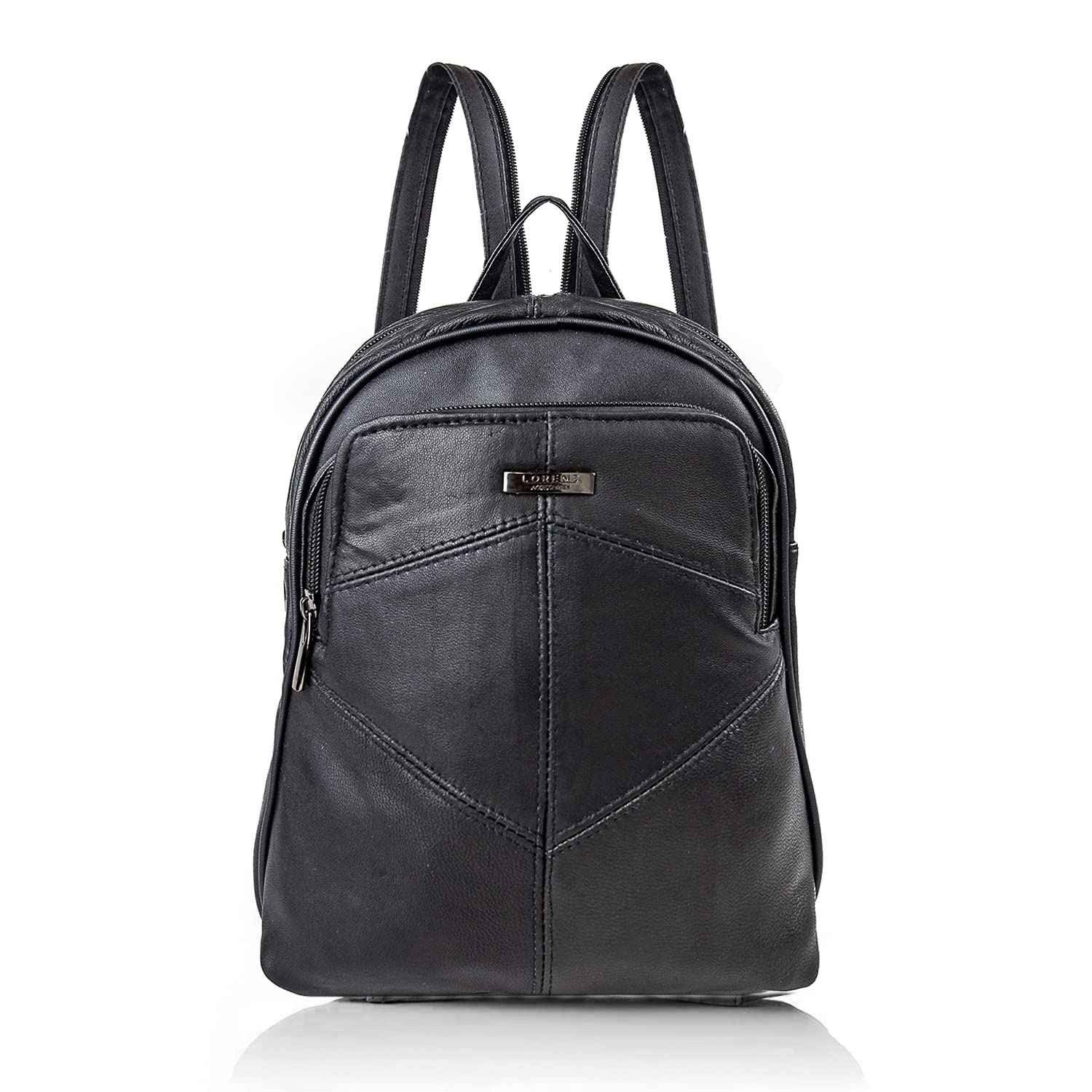 Woodland Leathers Mochilas de moda para mujer, pequeñas mochilas negras para mujer con cremallera antirrobo y asa de bolsa de mano, mochila bandolera 2 en 1