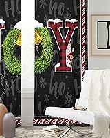 Vista 3 de Cortinas traslúcidas de Navidad de 63 pulgadas de largo, juego de 2 paneles de cortinas para cocina, dormitorio, sala de estar, pasillo, puerta