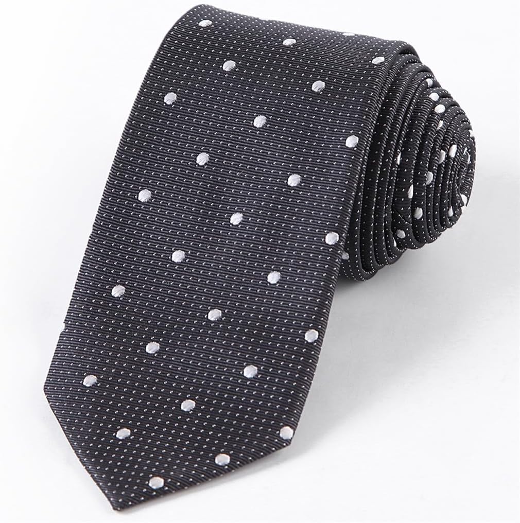 GSDFVIYT シルク水玉模様のネクタイスーツメンズトレンド年齢削減白水玉カジュアルビジネスネクタイスクエアスカーフスーツ(Bro