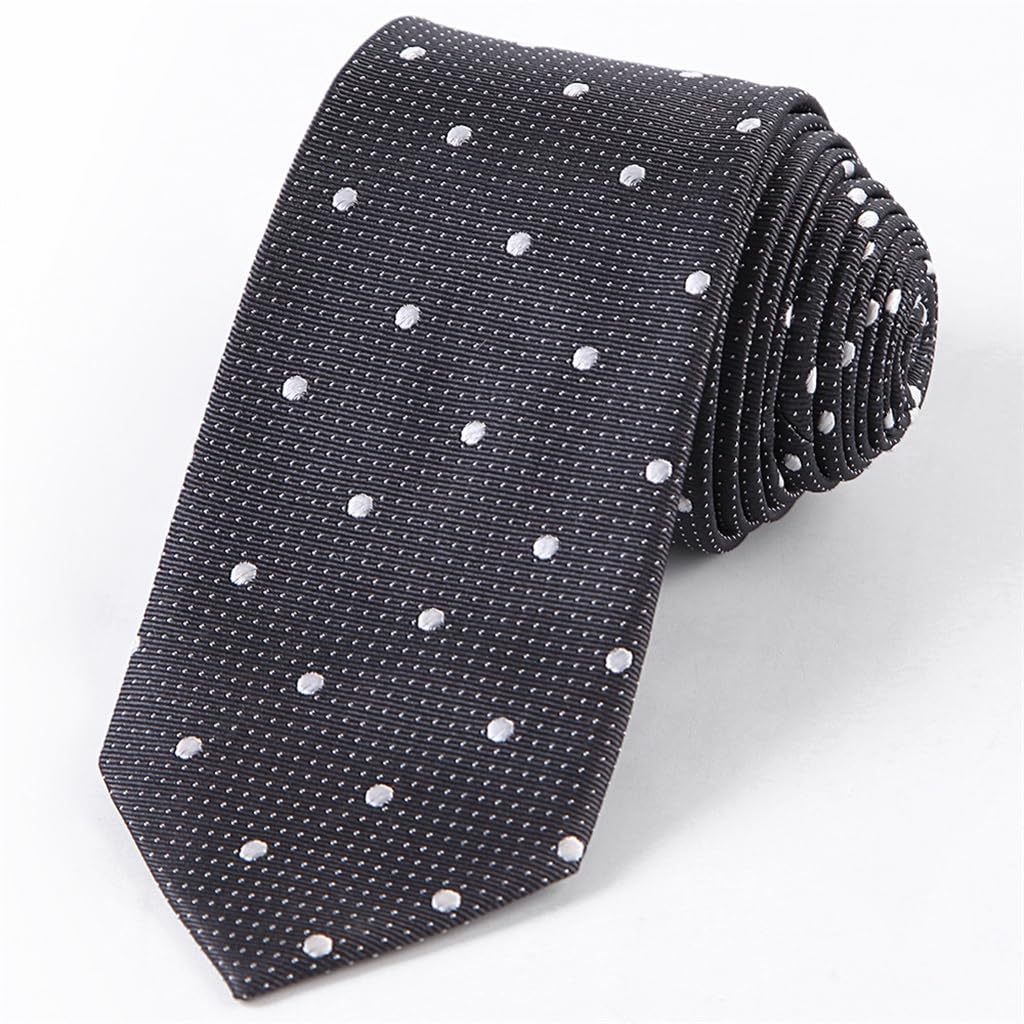 Cravate en soie haut de gamme marron et écharpe carrée au design à pois blanc