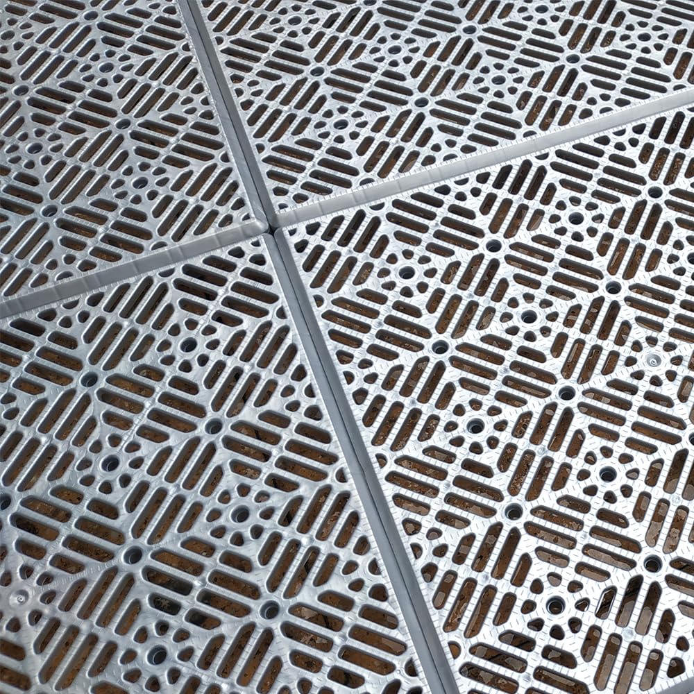 24 Losetas 30x30cm Gris Aluminio ≈2m² Piscina Terrazas Baños | Pack Ahorro. Suelo drenante. Evita humedades. Ideal en zonas húmedas, bajo césped artificial, tarimas, duchas y vestuarios