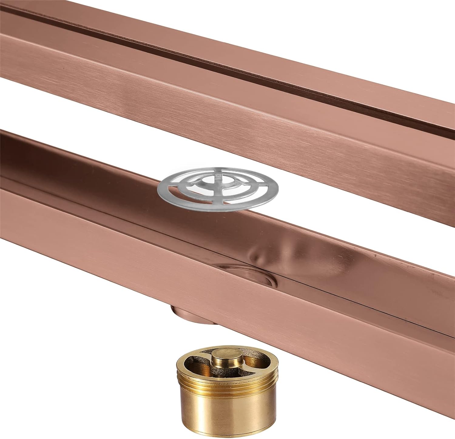 TANGAN Linear Shower Floor Drain Rose Gold, High Flow