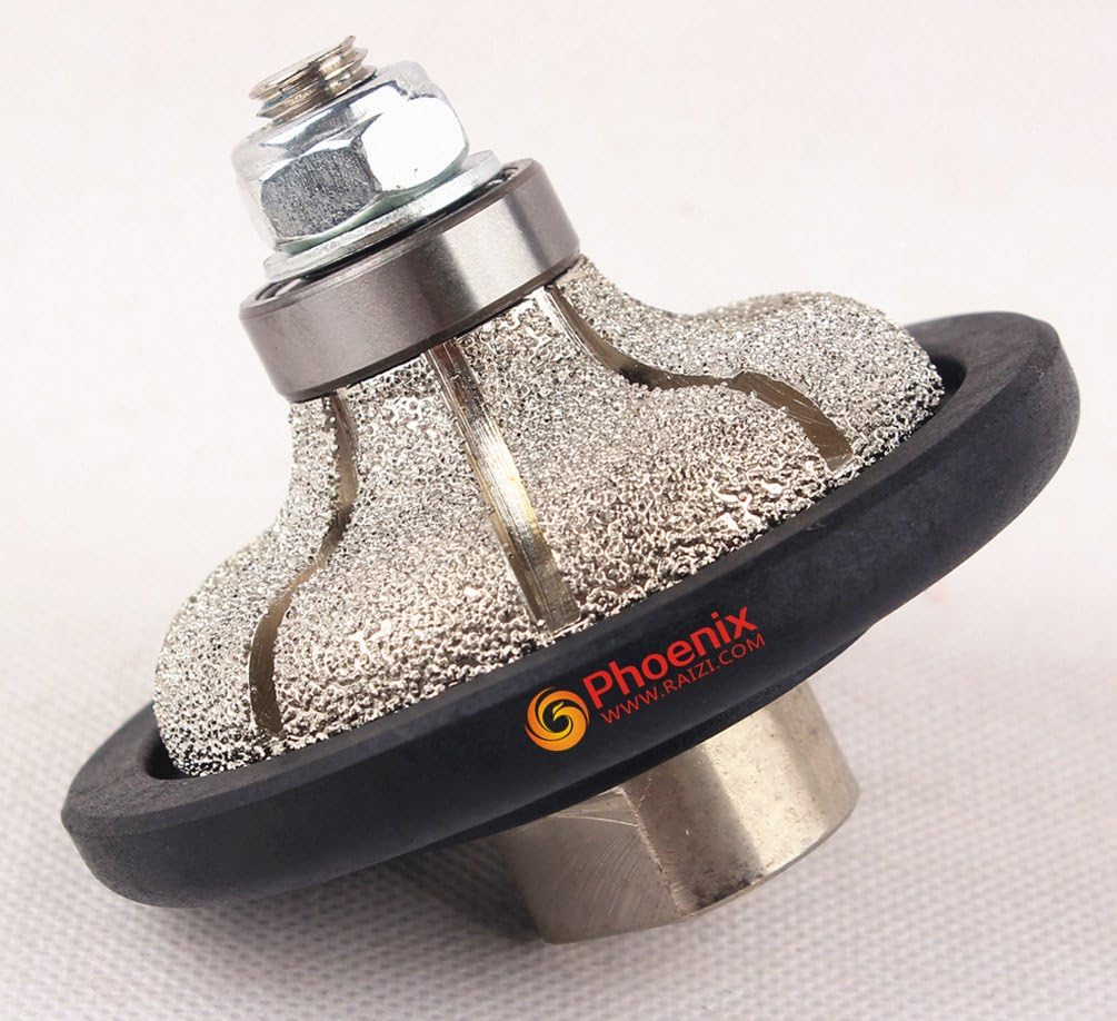 F20 Type Vacuum Brazed F Ogee-Bullnose Diamond Hand Profile Wheel Router Bit for Granite Edge with 5/8"-11 Thread (F20 (3/4"))…