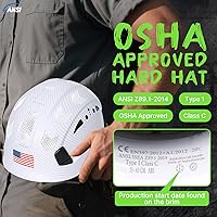 Vista 6 de Carbon Fiber Pattern Hard Hats - Construction OSHA Approved Hard Hat,ANSI Z89.1 Type 1 Class C Adjustble Vented Safety Helmet for Men Women,6-Pt A