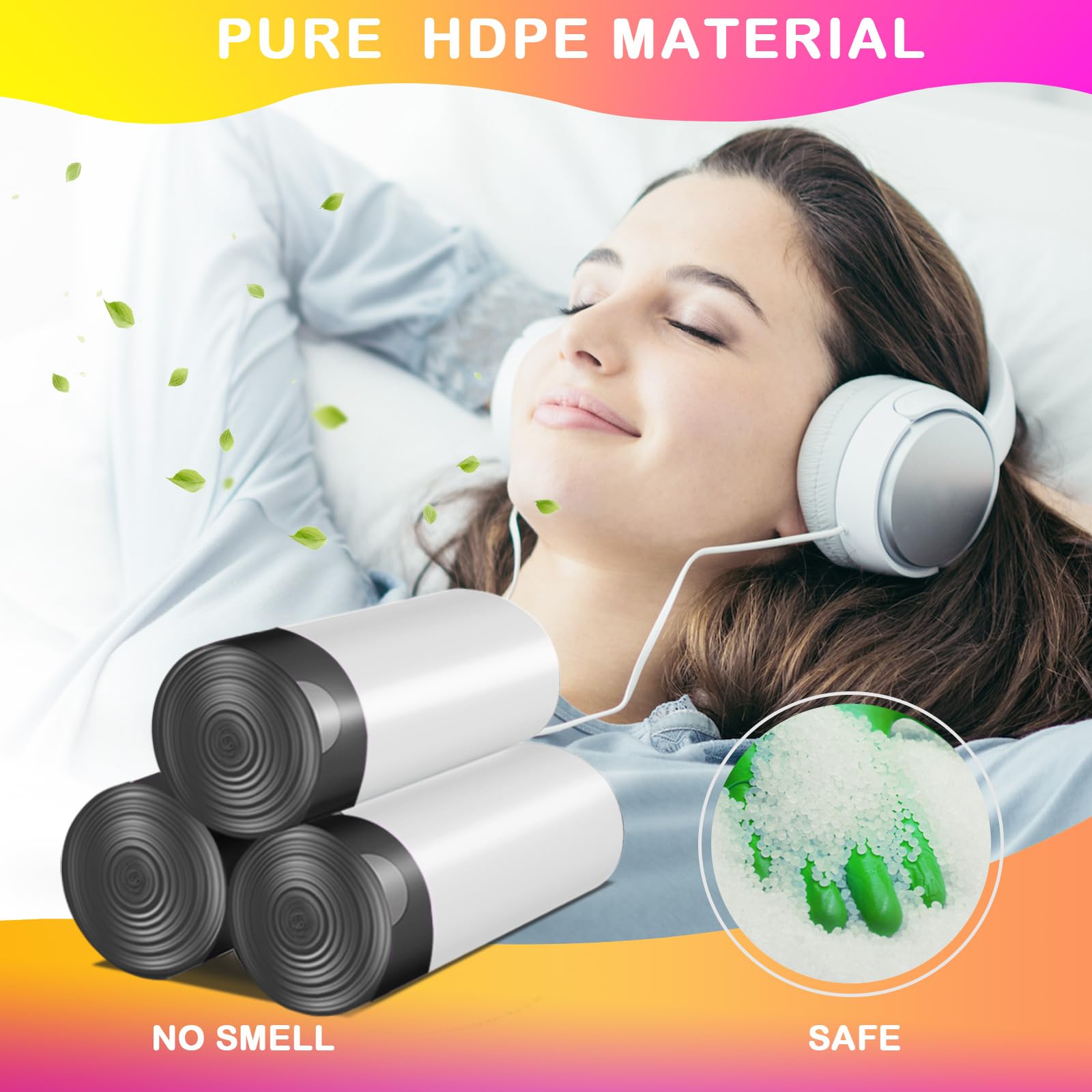 Homifest 8 Gallon Drawstring Trash Bags,80 Count White