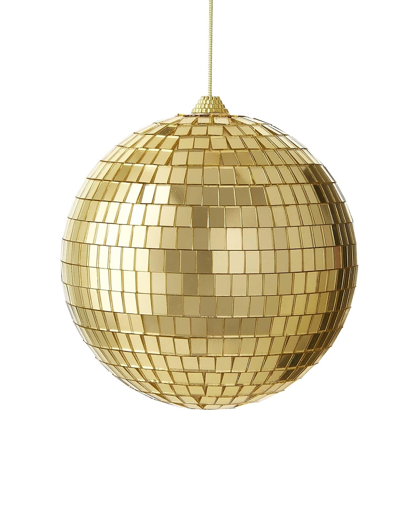 Oversized Disco Ball Bauble, Gold, 15 cm – Mirrored Christmas Tree Decoration