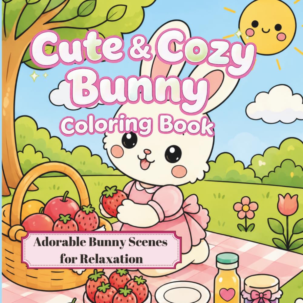 Cute & Cozy Bunny Coloring Book: A Bold and Easy Coloring Book for Adults and Kids