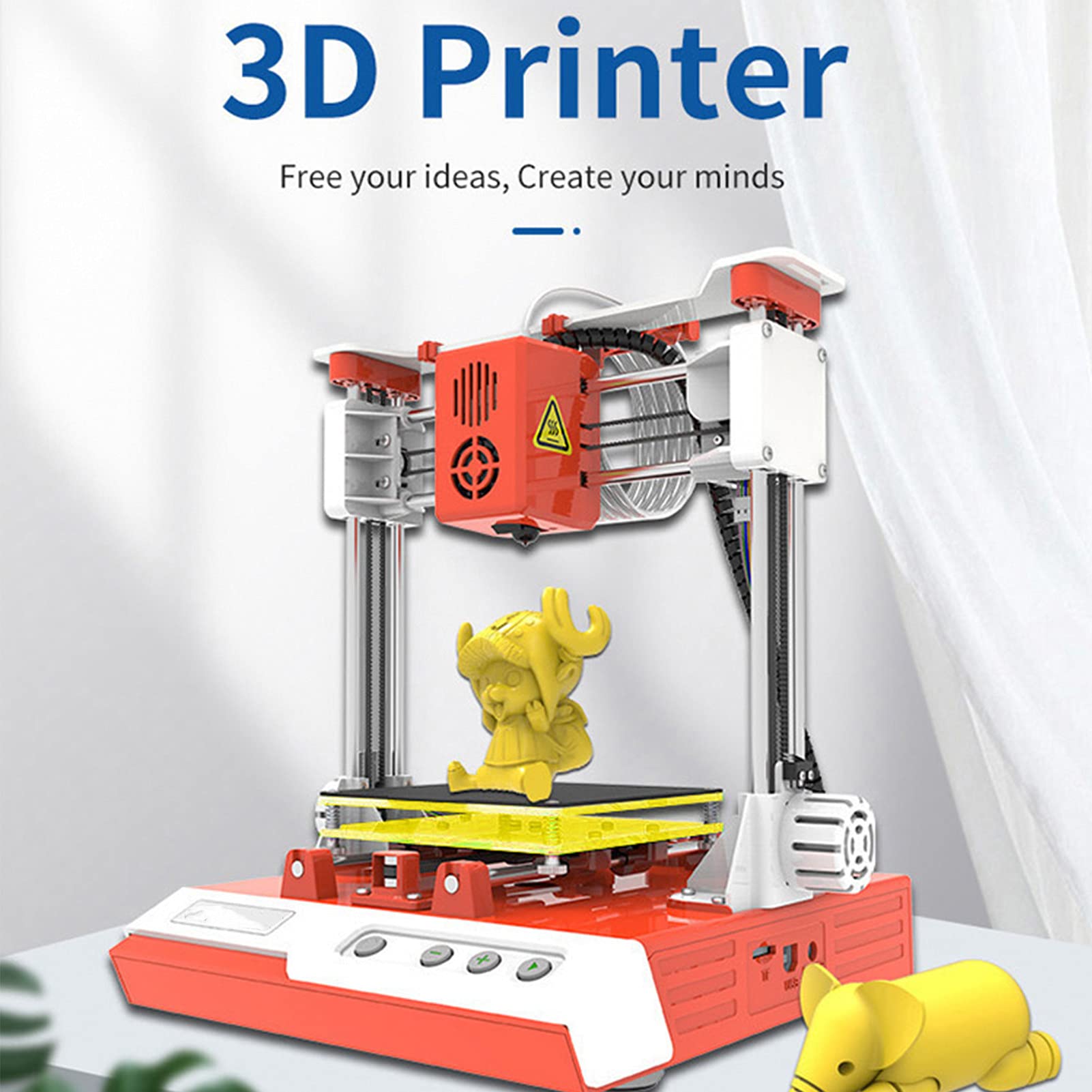 Impresoras 3D, filamento de Impresora 3D, Impresora 3D, Mini Kit de Impresora 3D de Escritorio K1 - Tamaño de impresión de 100 x 100 x 100 mm para educación doméstica (Enchufe del Reino Unido)