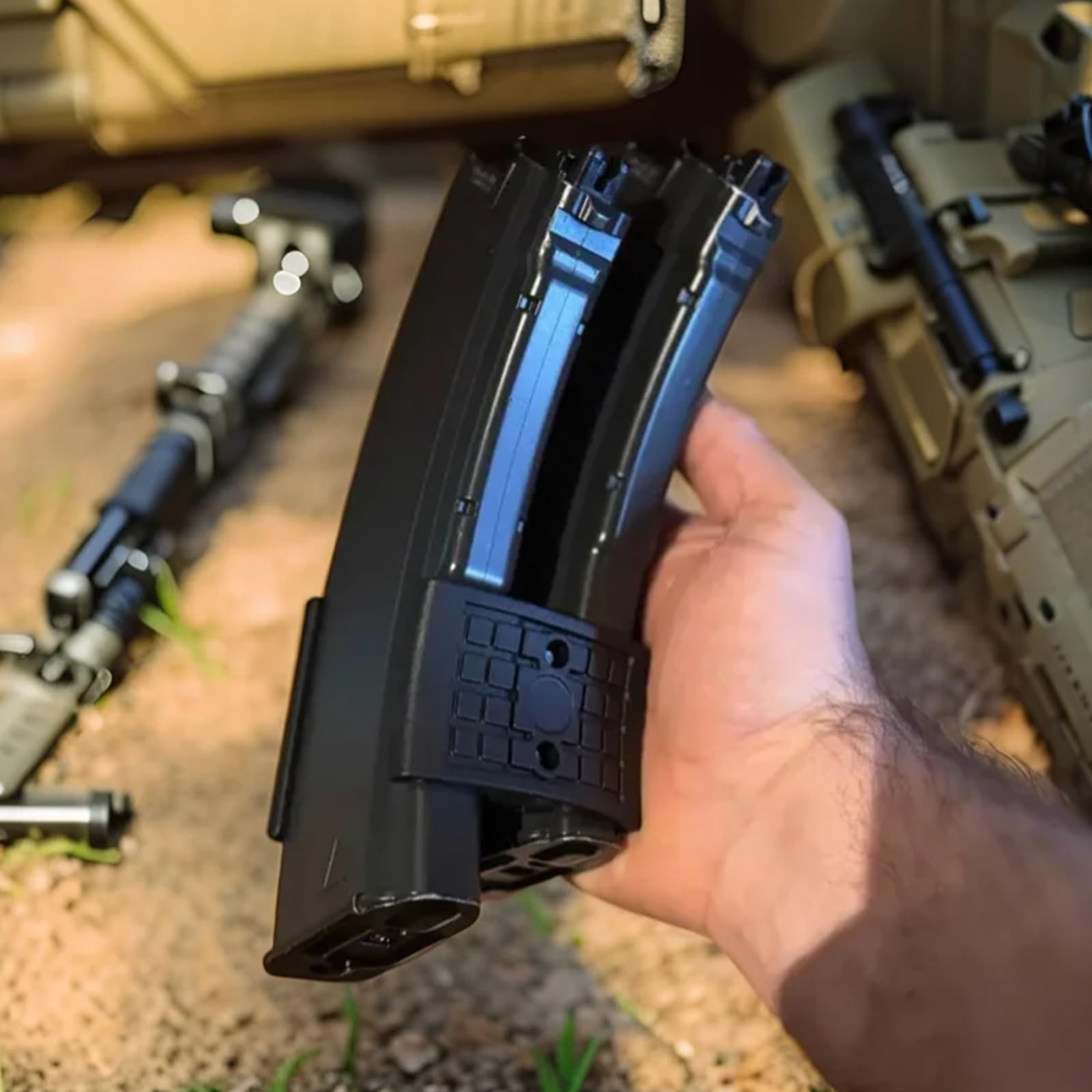 7.62 Coupleur Double Mag, Équipement de Chasse Ajustable en Nylon, Connecteur Parallèle à Chargement Rapide pour Airsoft et Range