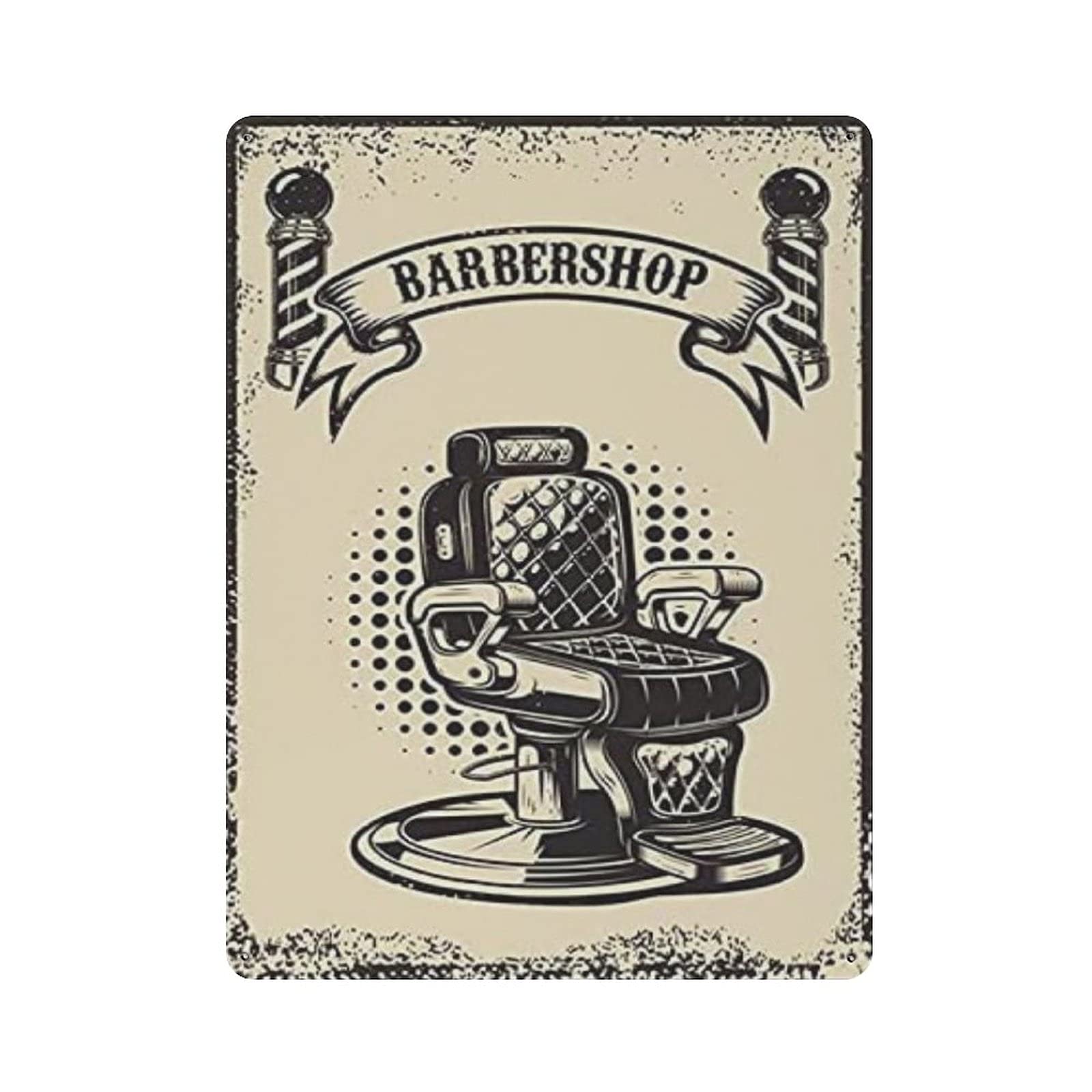 Metal Tin Sign Black Barber Chair Vintage Tin Poster Metal Sign Wall Decoration Country Kitchen Home Garage Decor 16"x12"