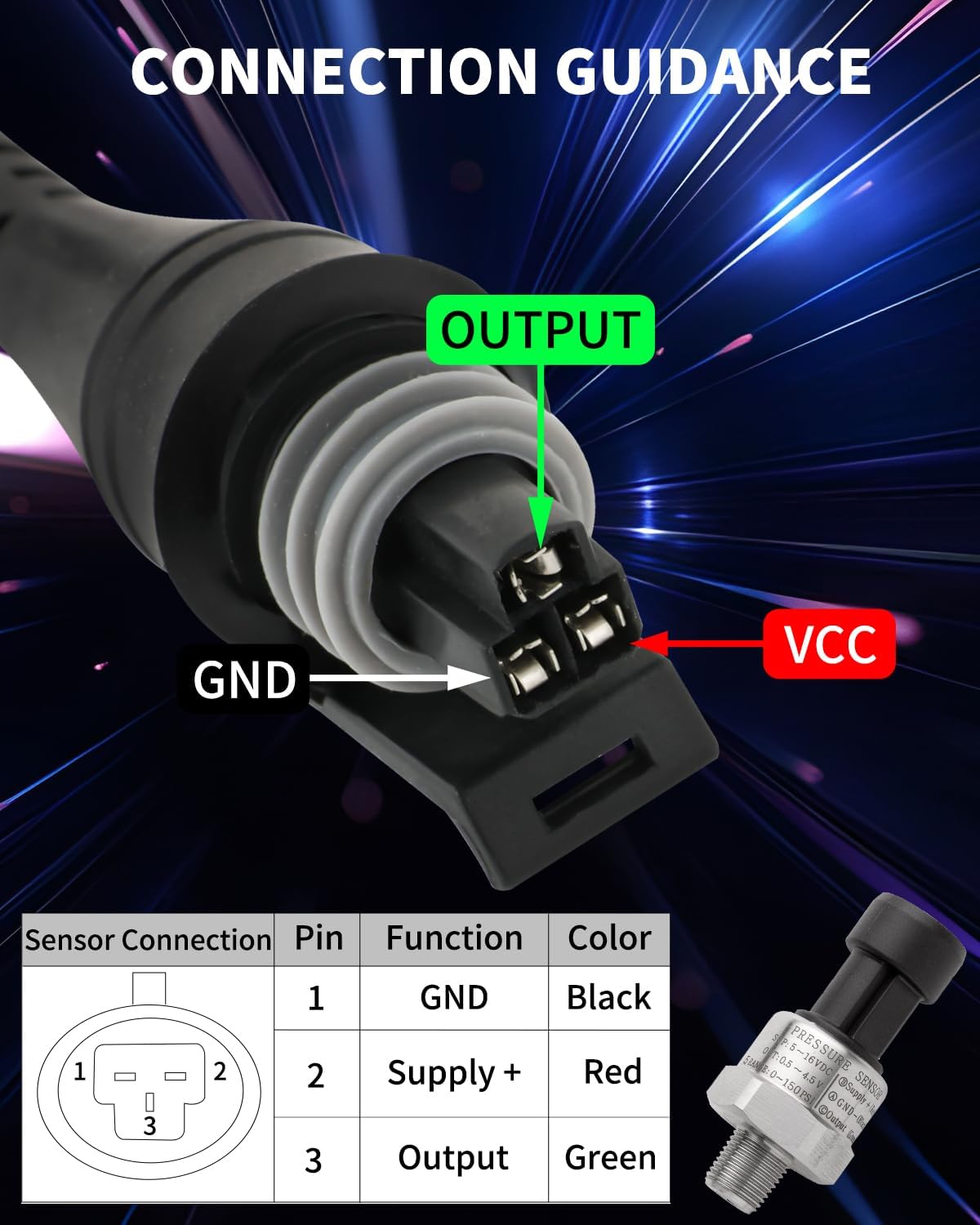 Wiring diagram for the pressure sensor