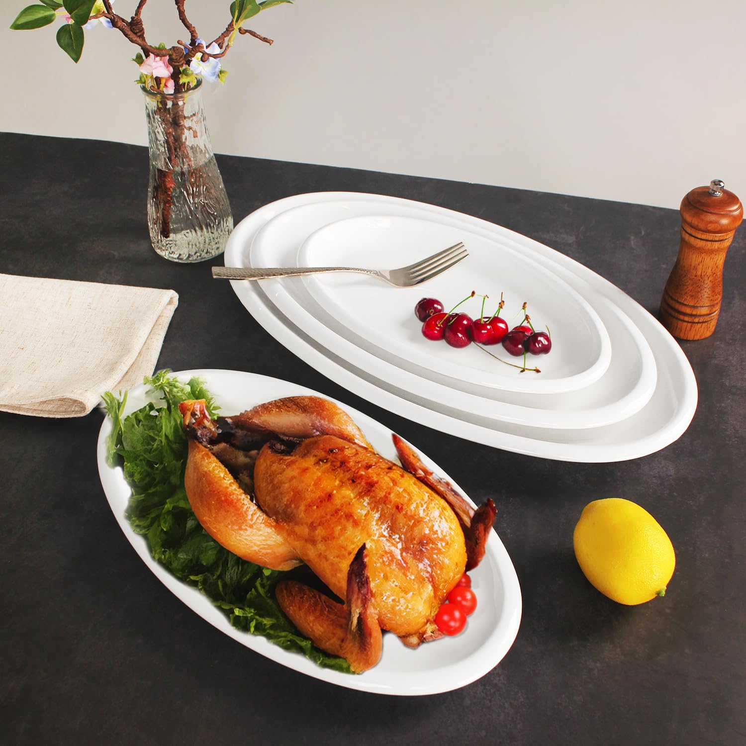 Serving Platters Large White Tray With Handles Serving Tray With