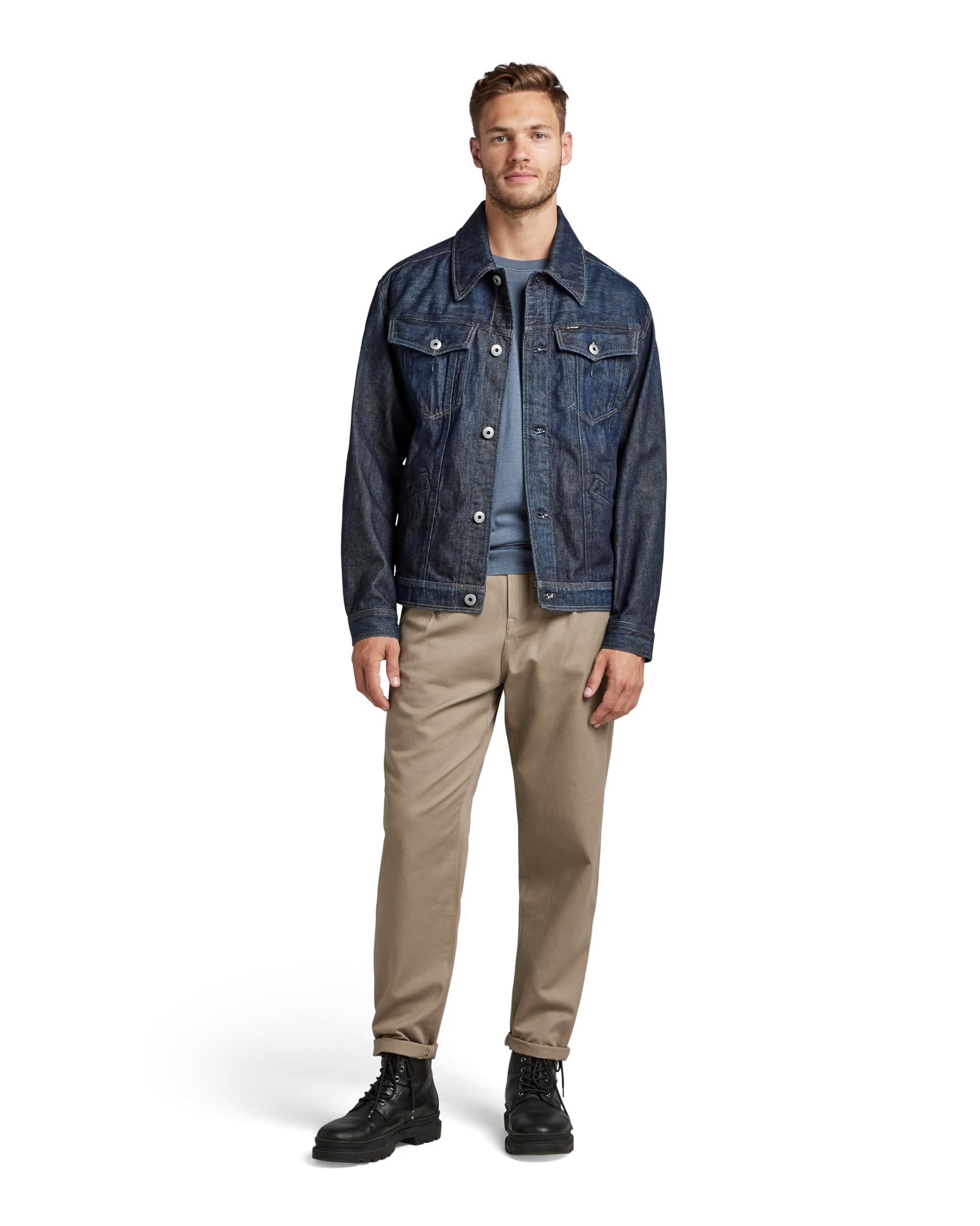 G Star Men's Blue Flight Combat Cotton Long Sleeve Bomber Jacket in Size M, Sports Direct