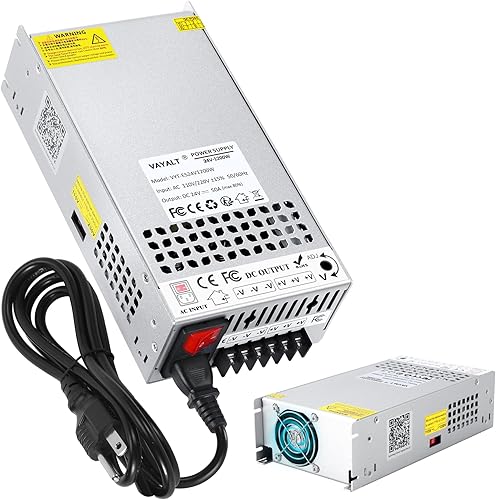 VAYALT Fuente de alimentación de conmutación de 24V 50A 1200W DC, Universal Regulado Conmutación AC 110V220V a DC 24V Transformador, Fuente de
