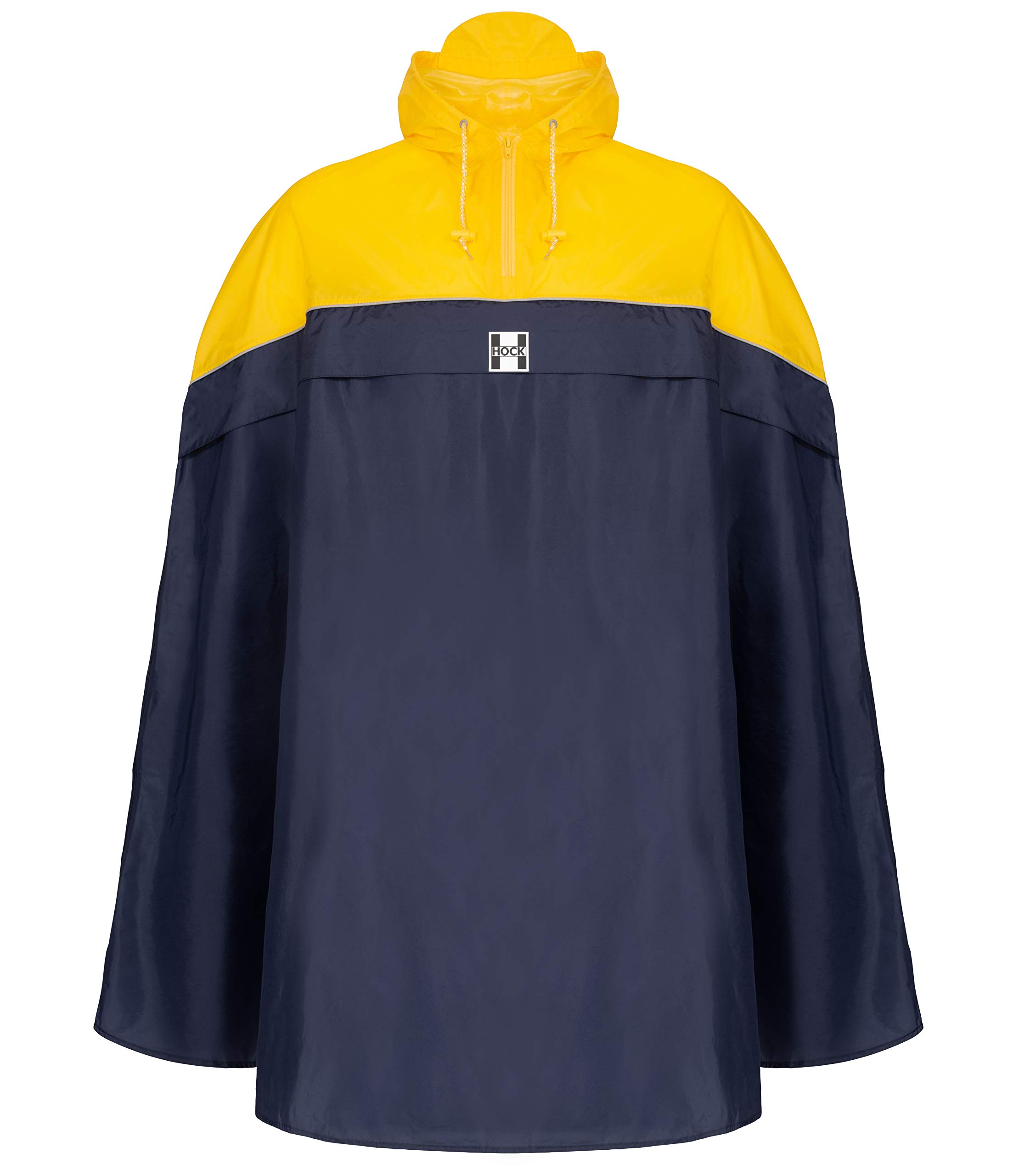 HOCK Poncho de pluie de vélo avec pli pratique du sac à dos - Poncho de vélo 100% imperméable avec réflecteur - Cape de pluie pour homme et femme - Vêtement de pluie de qualité supérieure