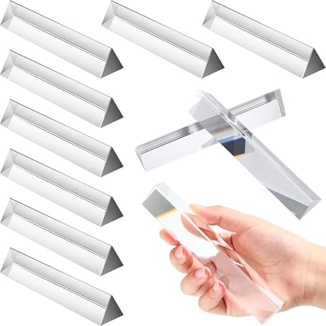 Syhood 10 Pack Clear Triangular Prisms for Photography and Science Education (6 Inch)