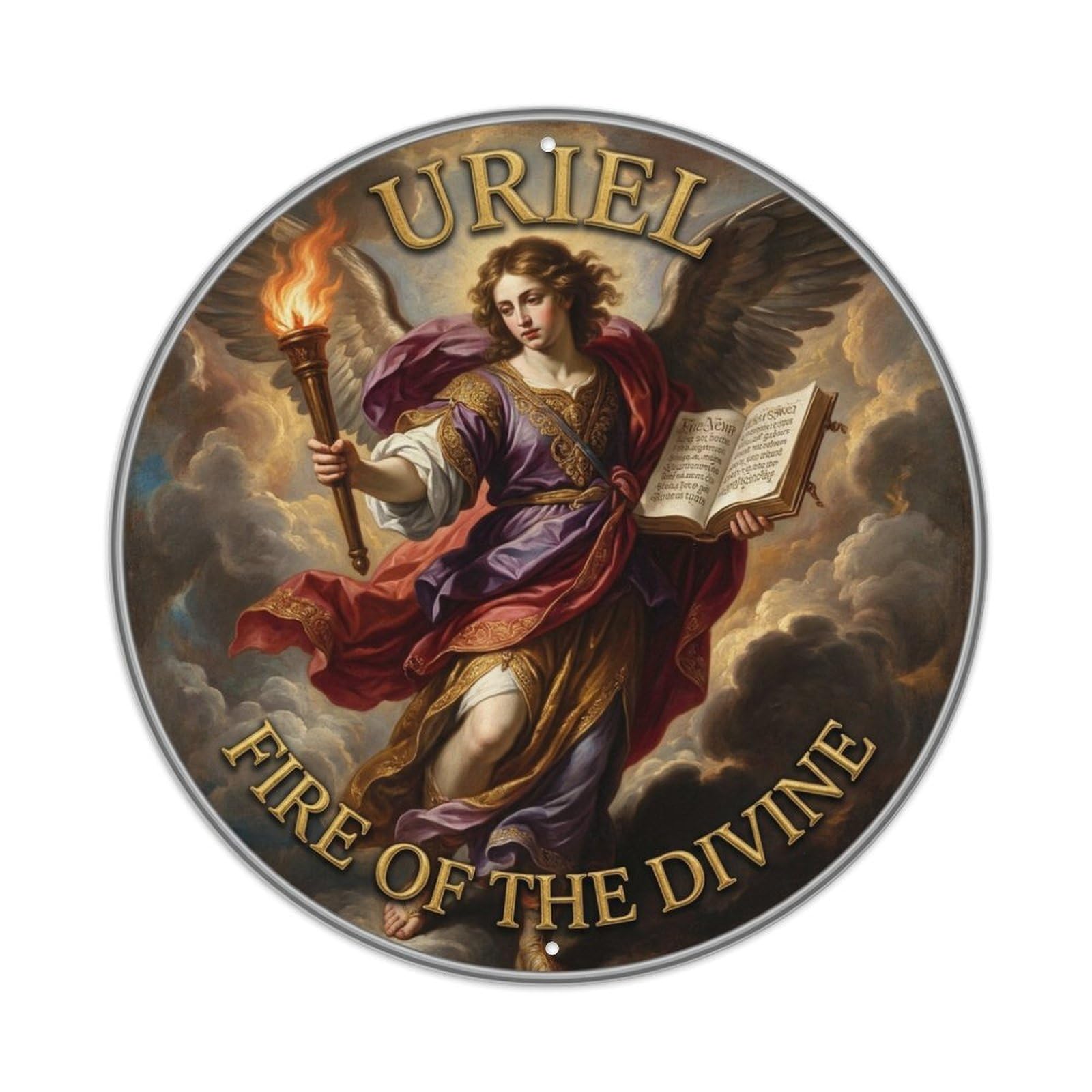 Fire of The Divine Archangel Uriel Illumination Metal Tin Sign