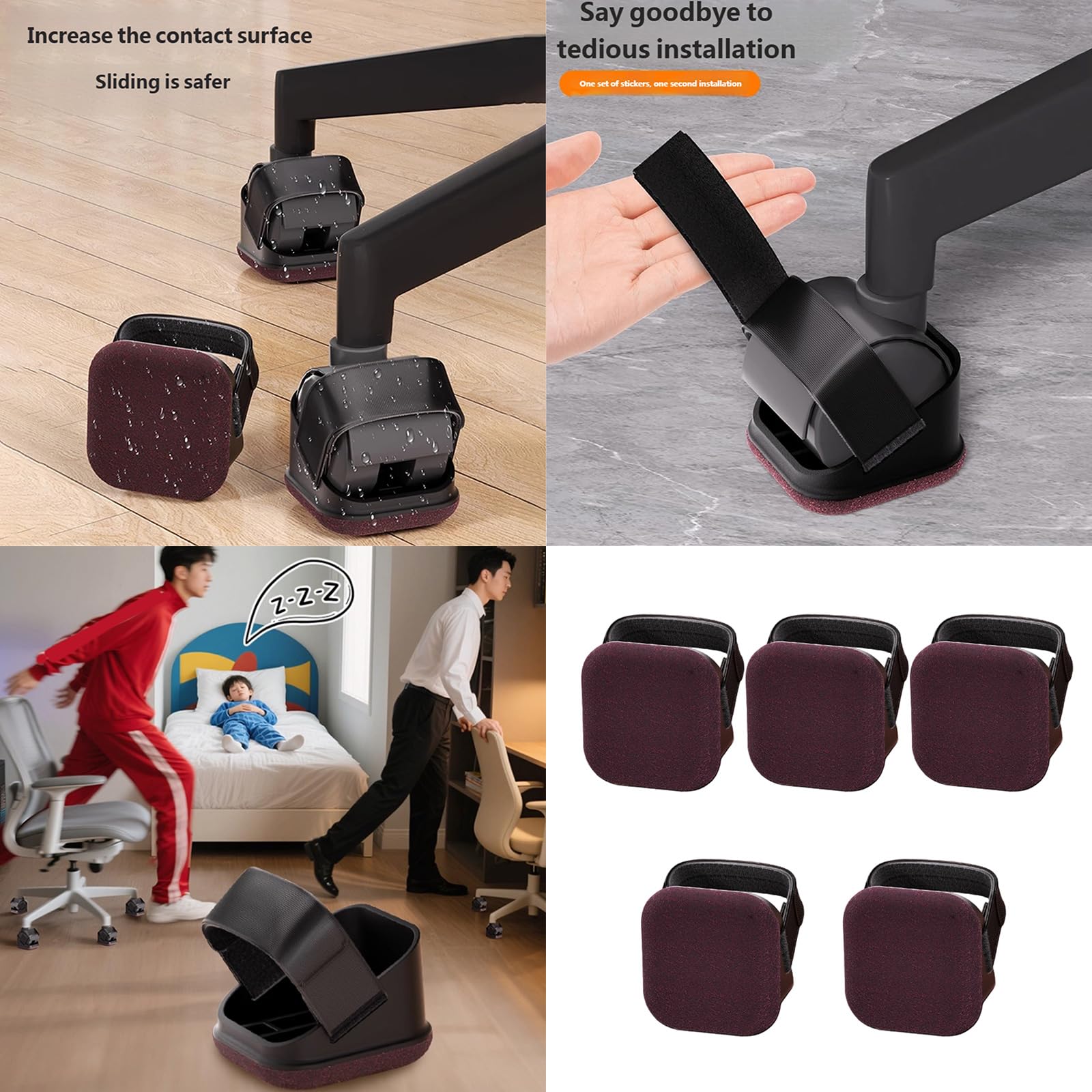 Pack of 5 Stable Caster Pads Plastic Pad Offer Noise Reduction & Slip Prevention Compatible for Multiple Chair Styles Office Casters