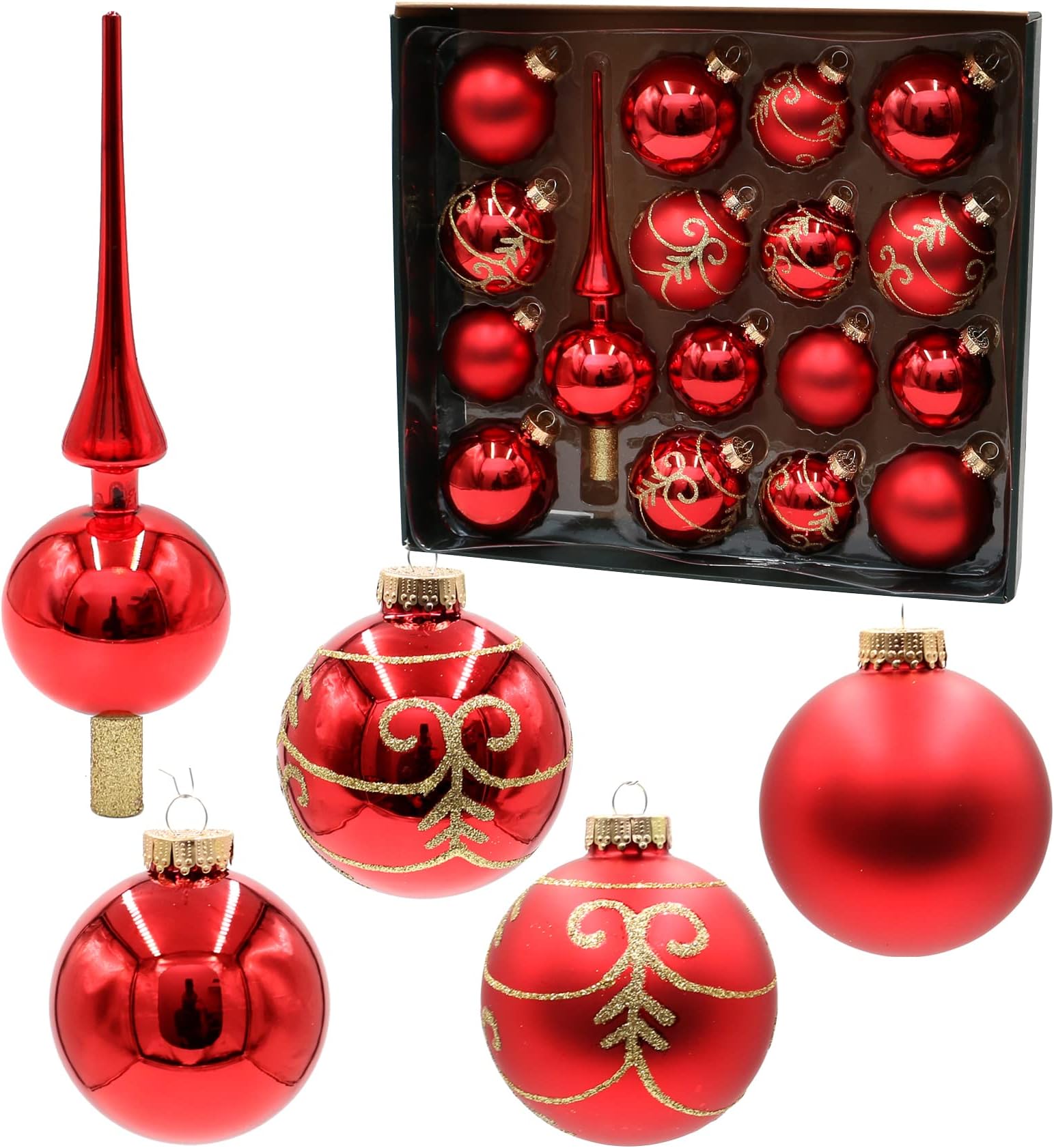 Christbaumkugeln Glas Set