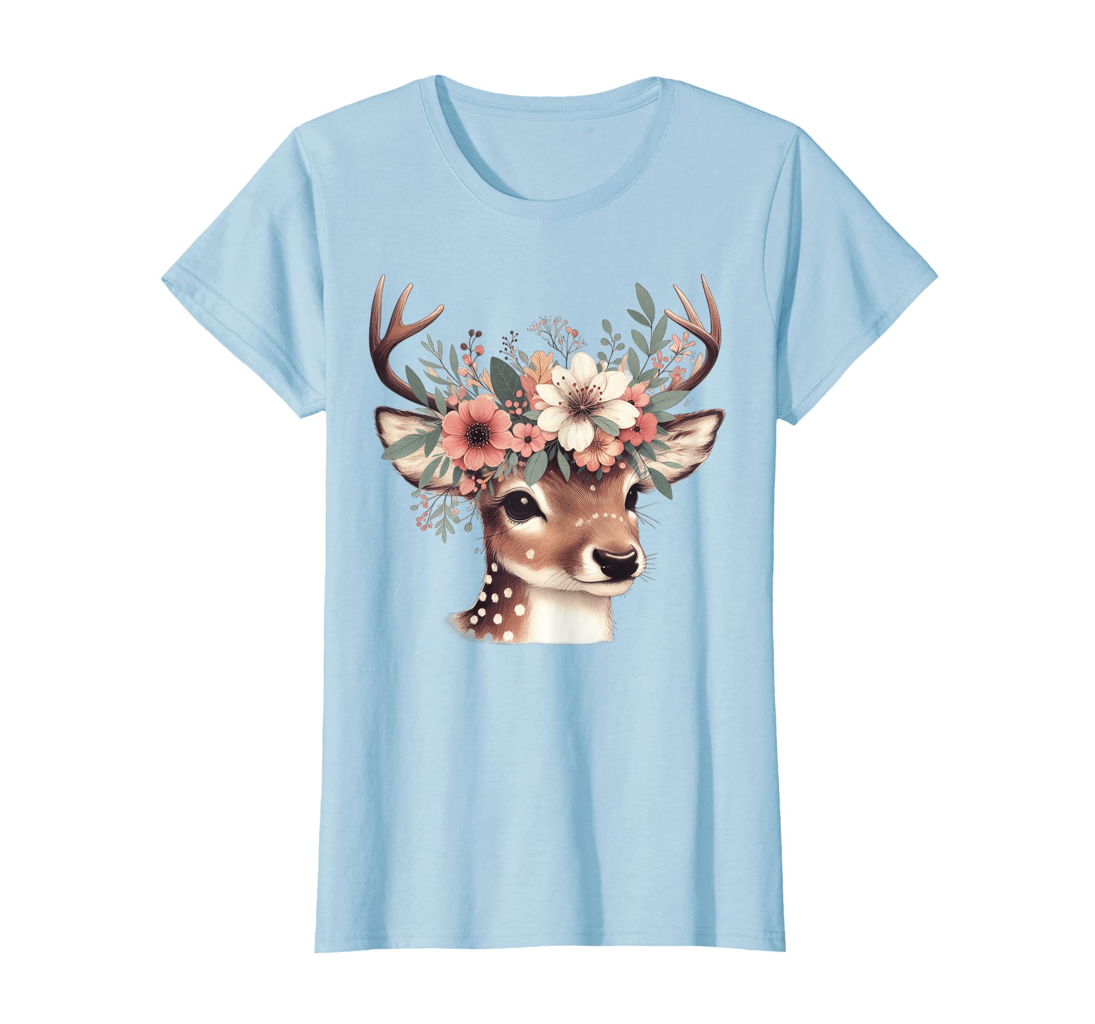 Kiwistar - T-Shirt tailliert - Damen - Türkis - Hirsch Rentier REH 2